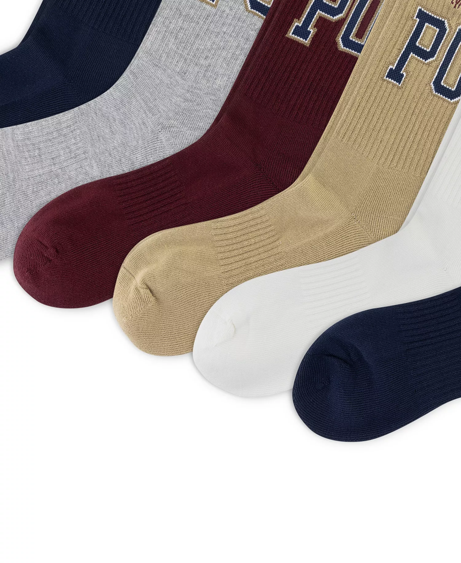 Men's 6-Pack Varsity Logo Crew Socks - Asst - 7-12