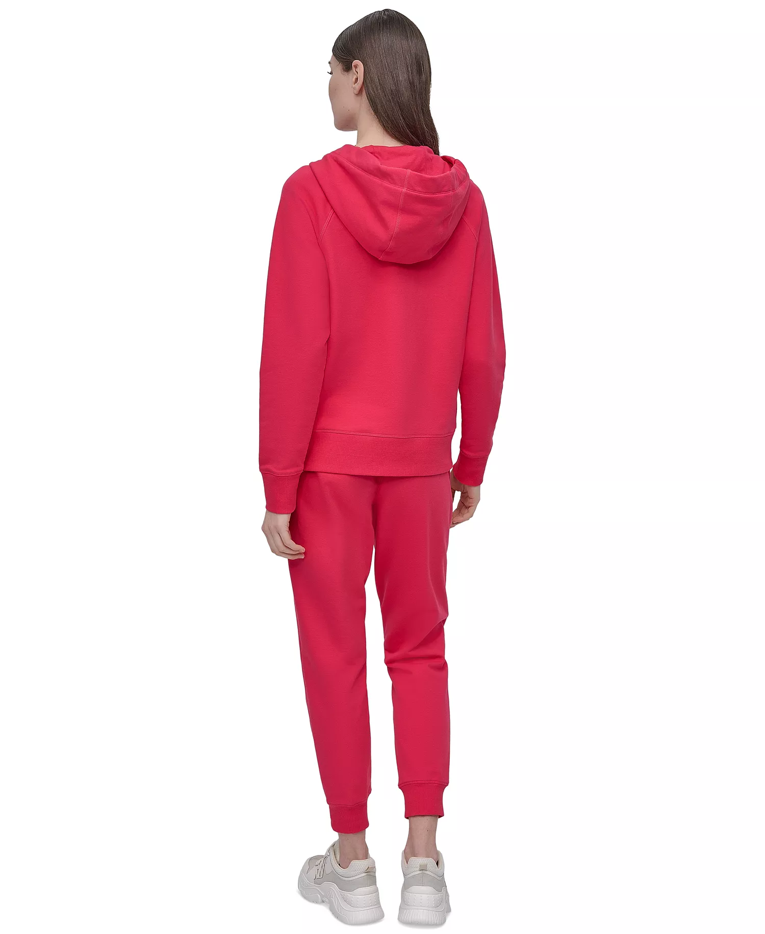 Women's Two-Tone Zip-Front Long-Sleeve Hoodie - Azalea - L