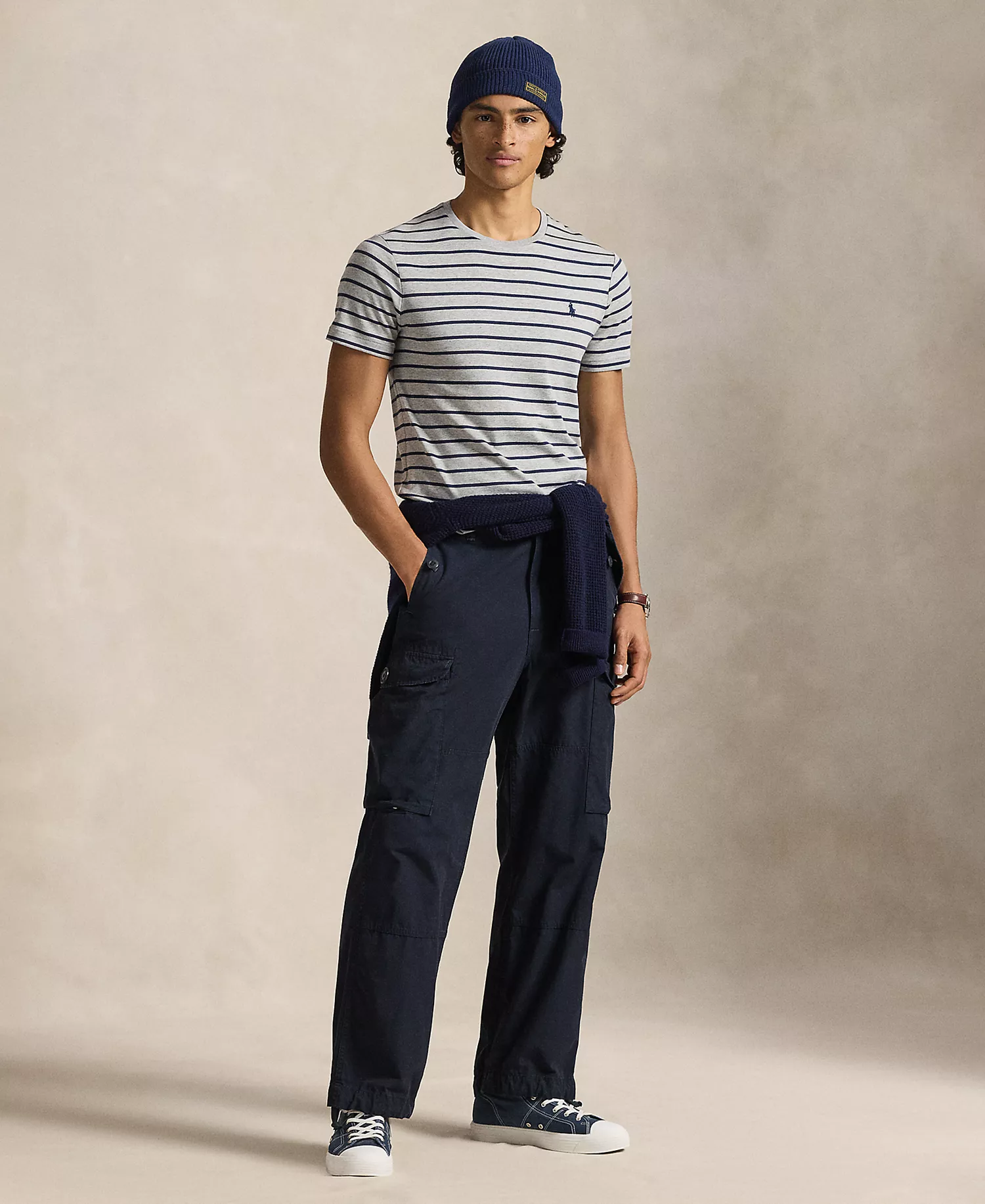 Men's Short-Sleeve Striped T-Shirt - Andover Heather/refined Navy - L