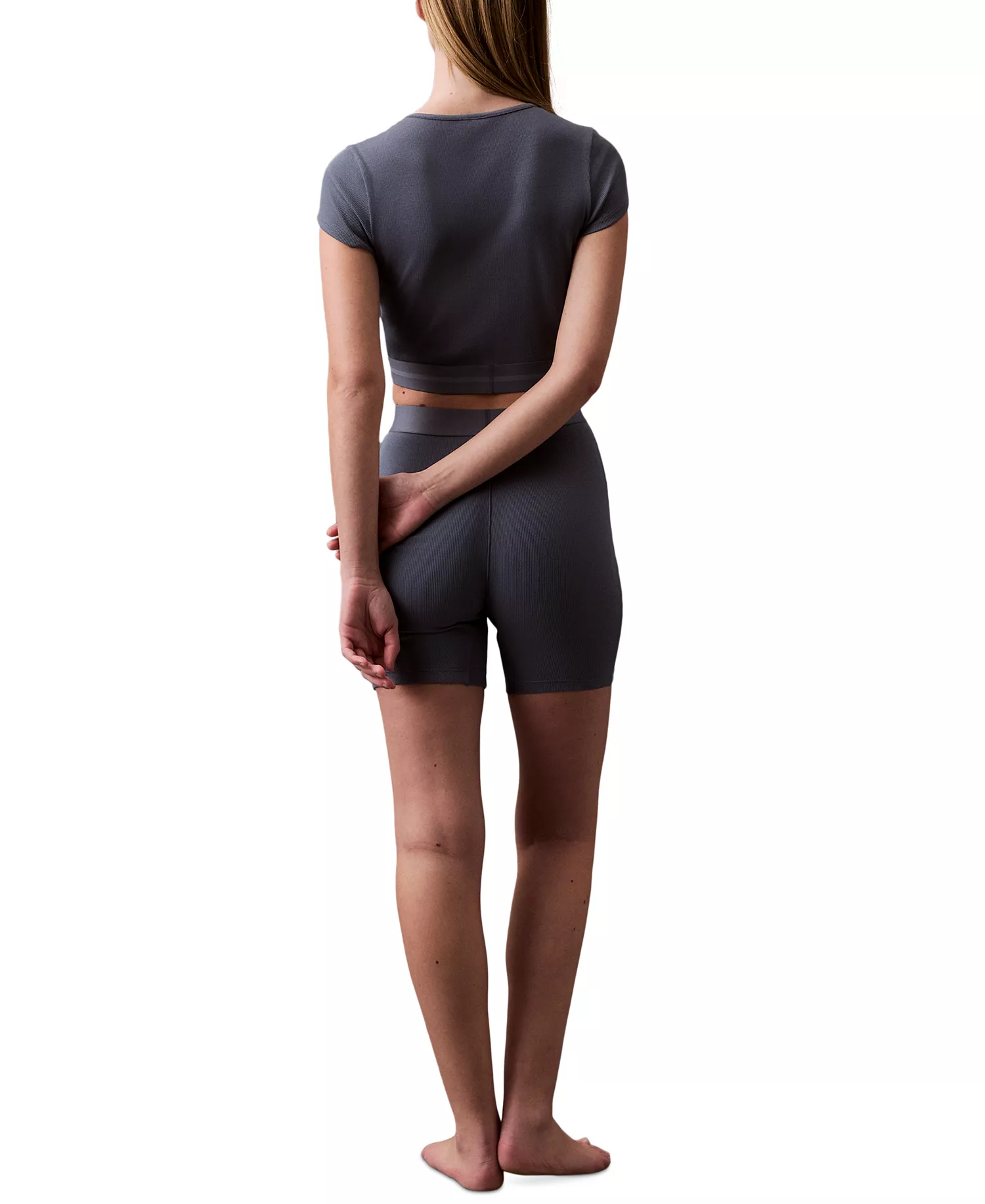 Women's Ribbed Bike Shorts QS7216 - Grisaille - S