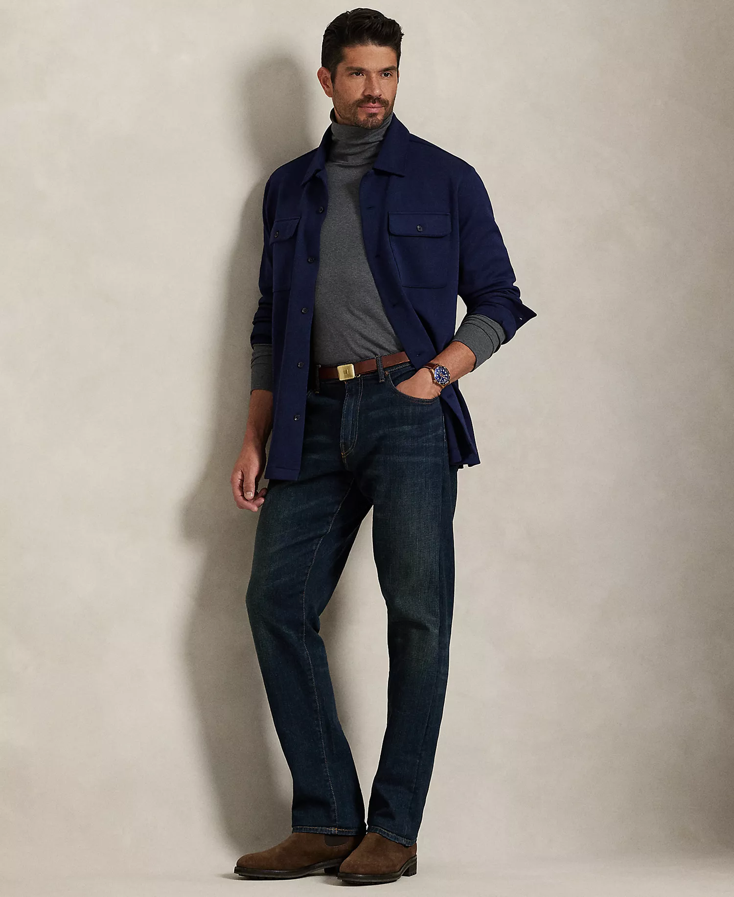 Long Sleeve Double Knit Tech Shirt - Cruise Navy - 2LT