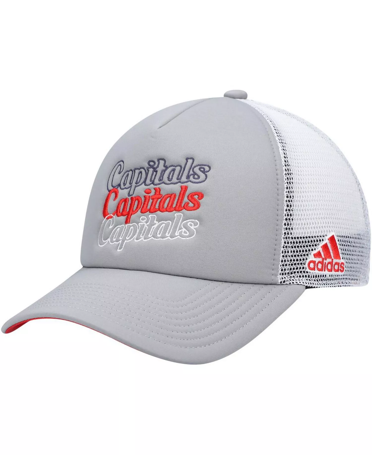 Women's Gray, White Washington Capitals Foam Trucker Snapback Hat - Gray, White - One Size Fits All