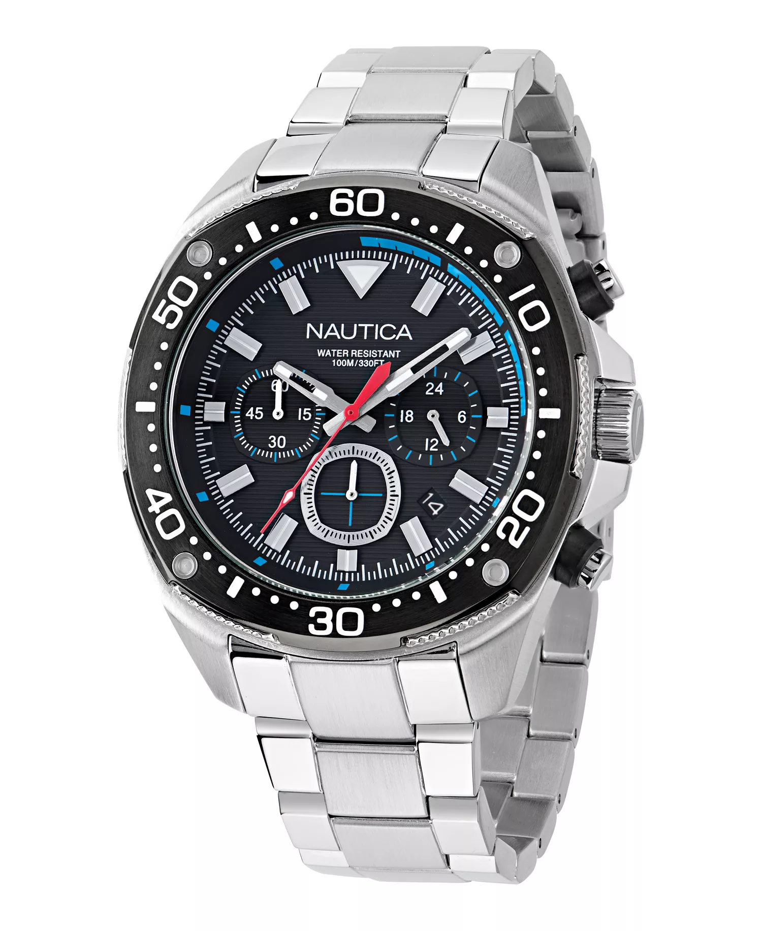 Men's Chronograph Silver-Tone Stainless Steel Watch, 46mm - Silver Tone - No Size