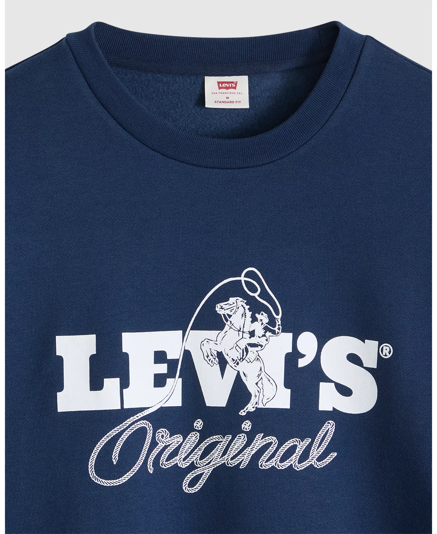 Men's Graphic Detail Crewneck Long-Sleeve Sweatshirt - Dress Blues - 2XL