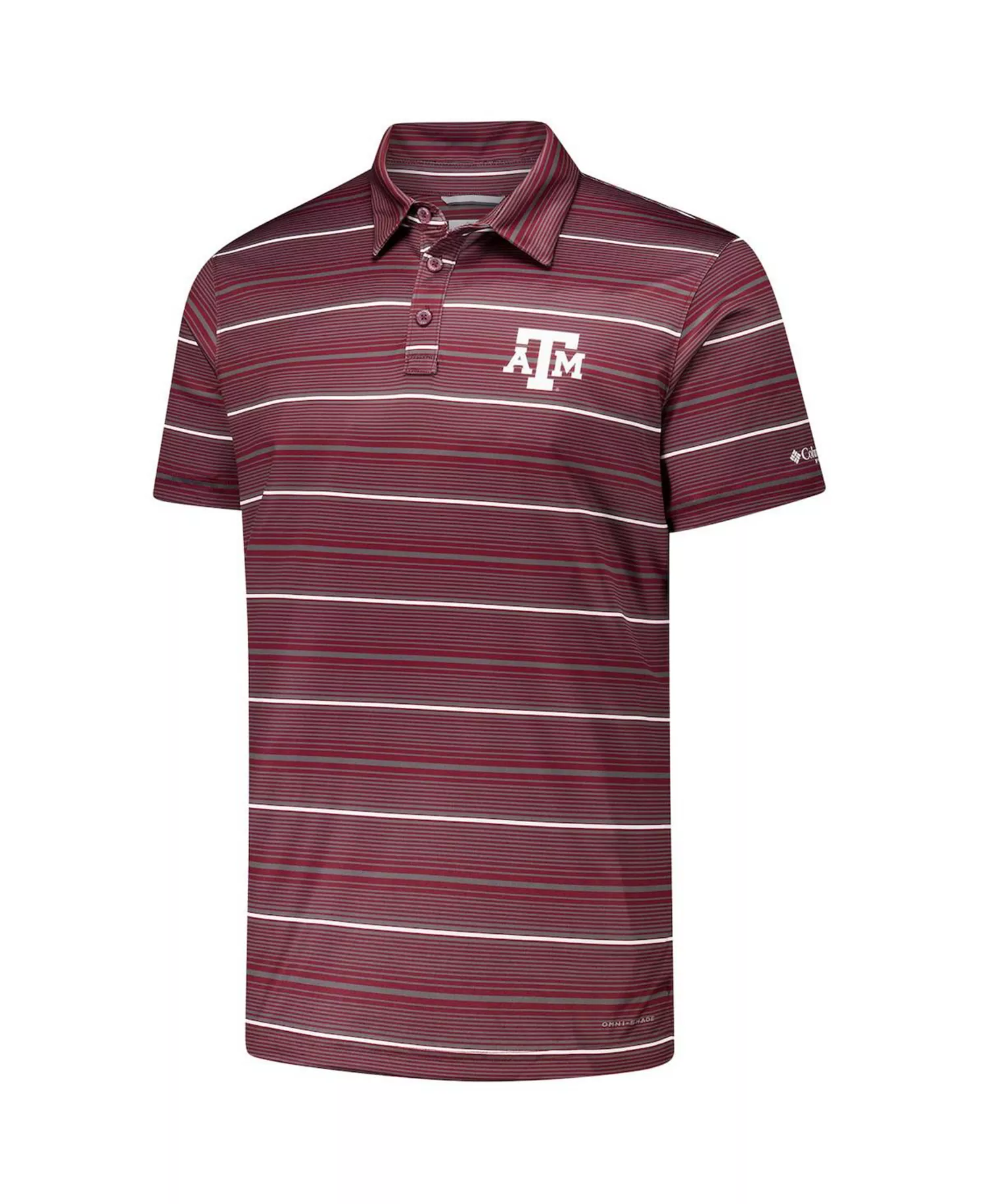 Men's Maroon Texas A&M Aggies PFG Super Terminal Tackle Omni-Shade Stripe Polo Shirt - Maroon - XL