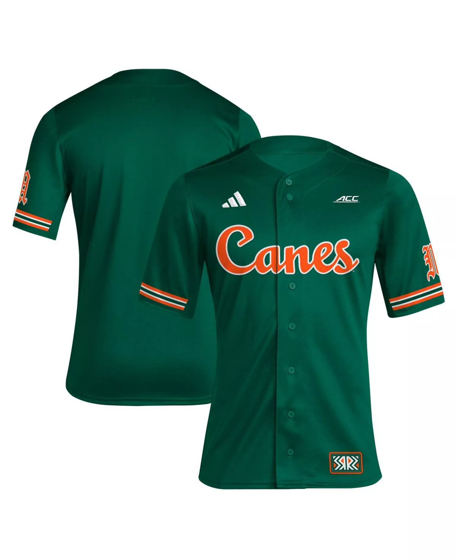 Men's Green Miami Hurricanes Reverse Retro Replica Baseball Jersey - Green - XL