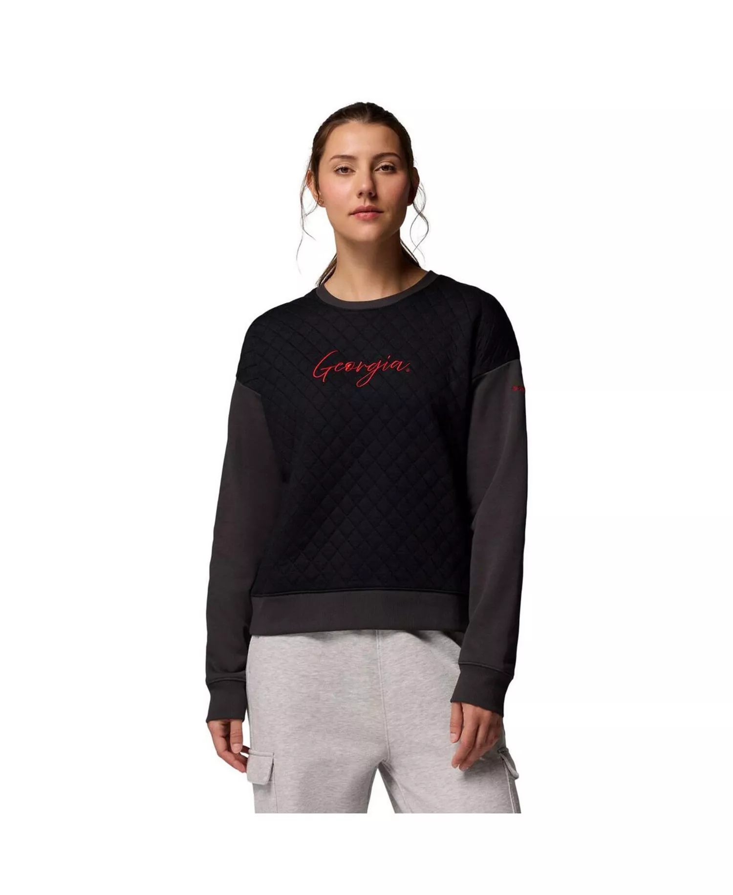Women's Black Georgia Bulldogs Collegiate Hart Mountain Quilted Sweatshirt - Black - L