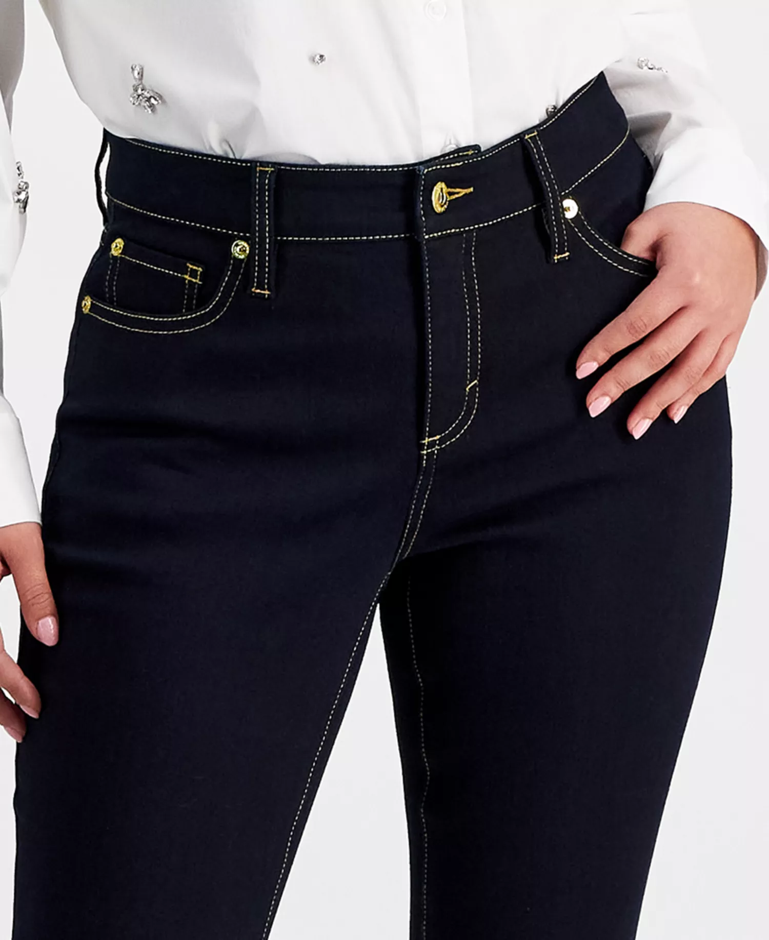 Petite Skinny-Leg Denim Jeans, Created for Macy's - Dark Indigo - 0P