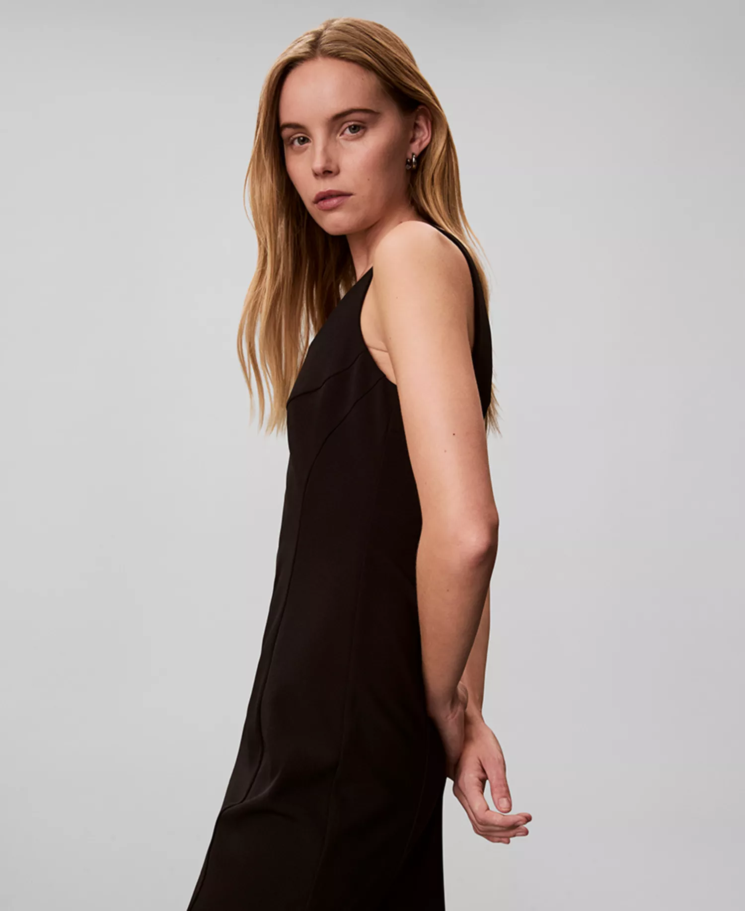 Women's Sleeveless Scoop Neck Dress - Black - L