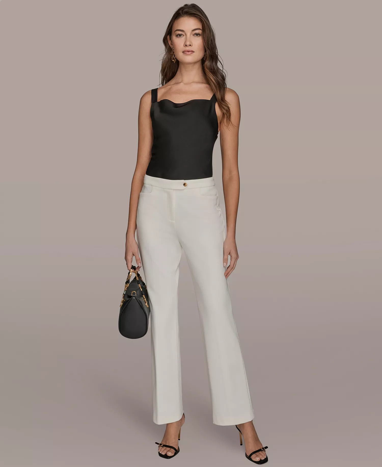 Women's Flared Mid-Rise Pants - Cream - 0