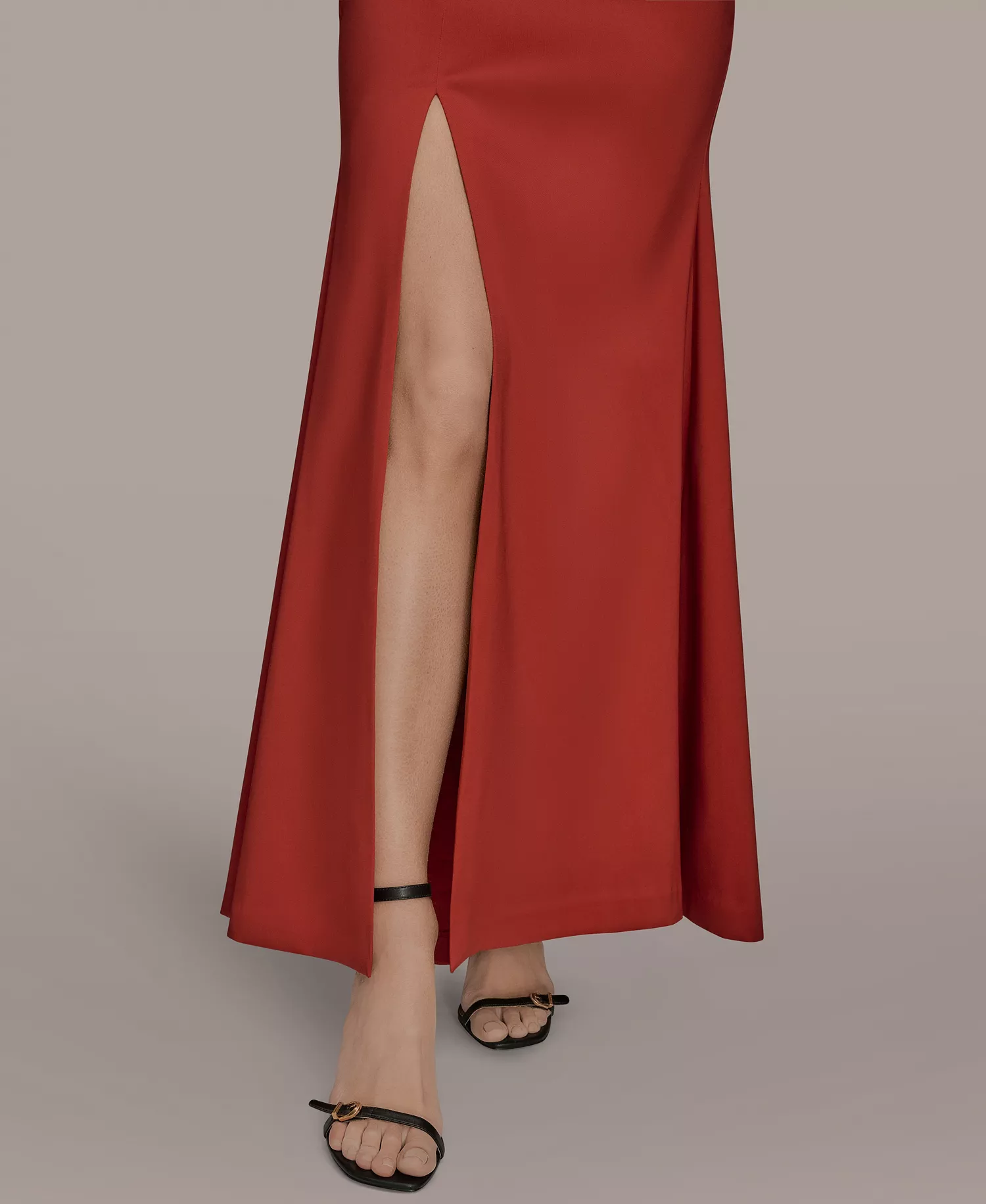 Women's One-Shoulder Ball Gown - Autumn Red - 10