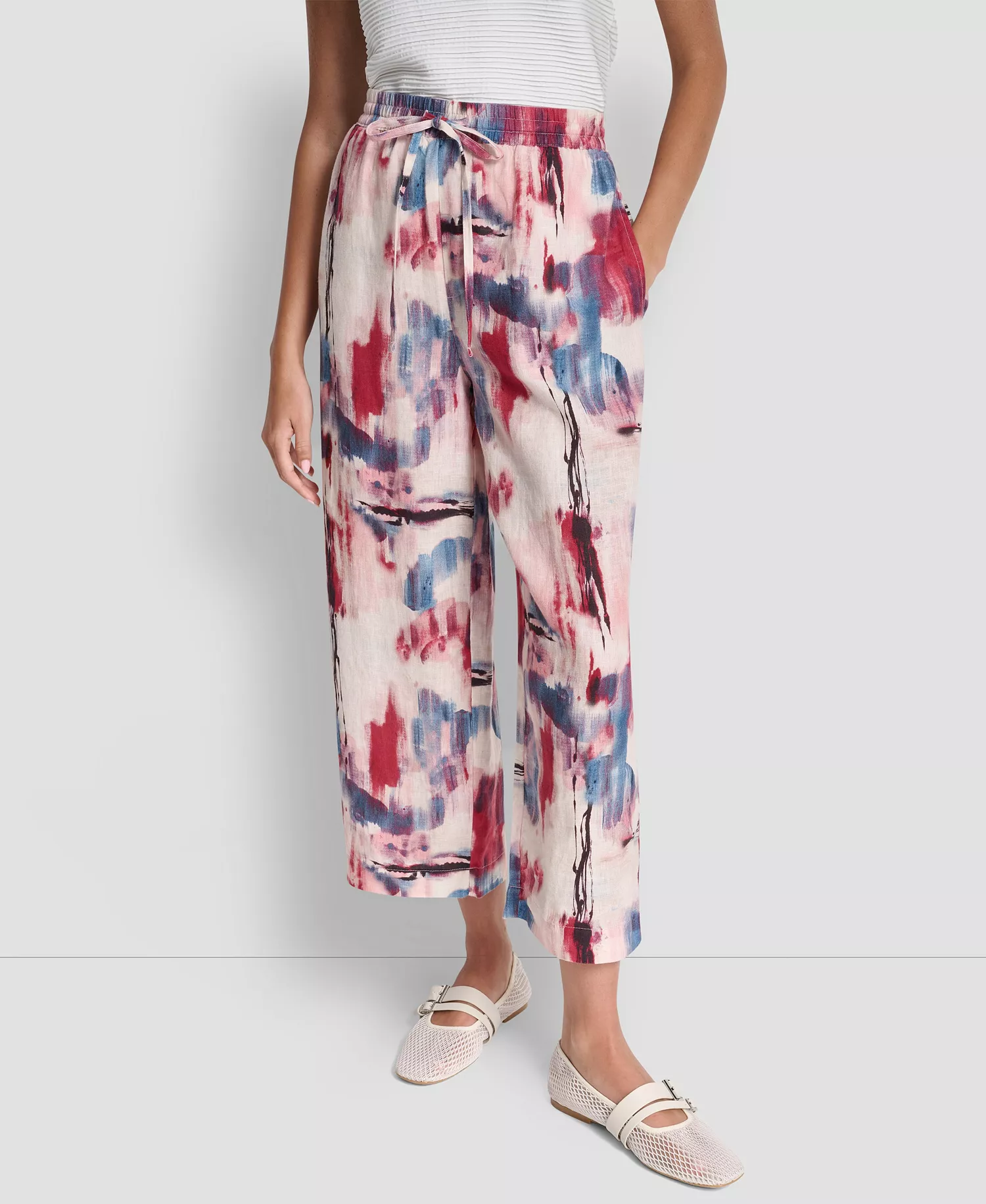 Women's Mid Rise Printed Pants - Urban Bloom - L