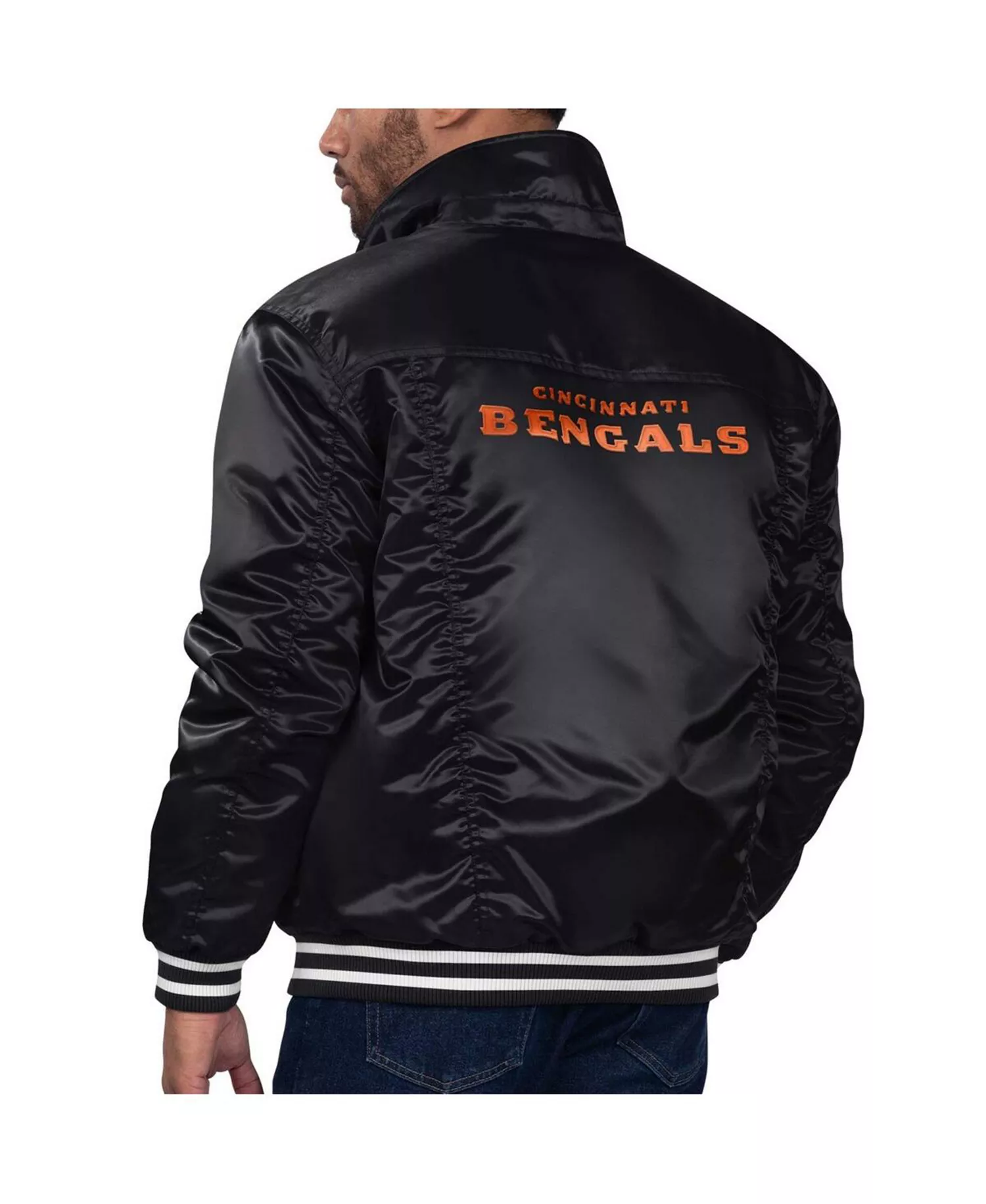 Levi’s x Starter Men's Black Cincinnati Bengals Silver Tab Trucker Full-Snap Jacket - Black - XXL
