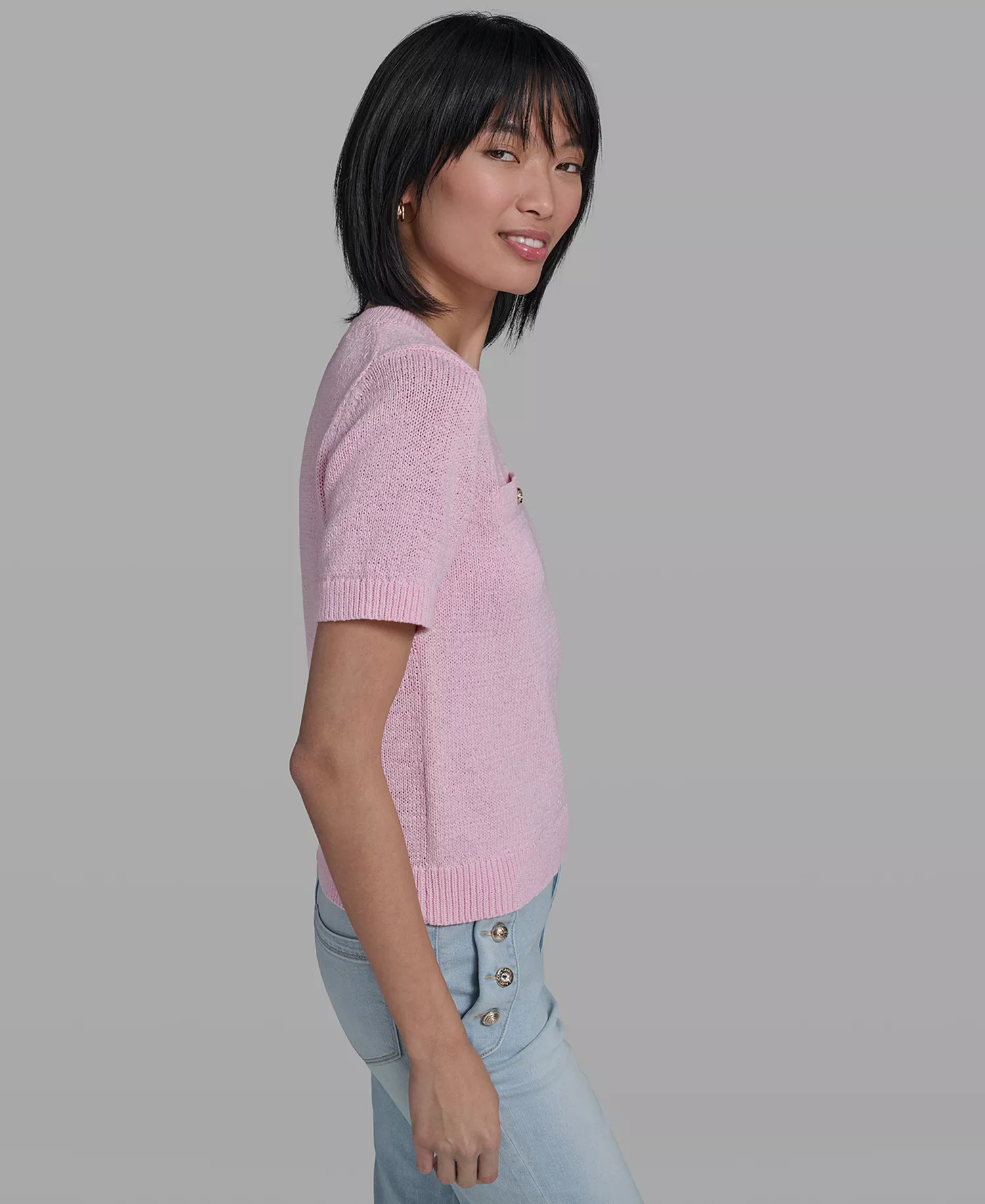 Petite Crewneck Sweater - Ballet Slipper - P/L