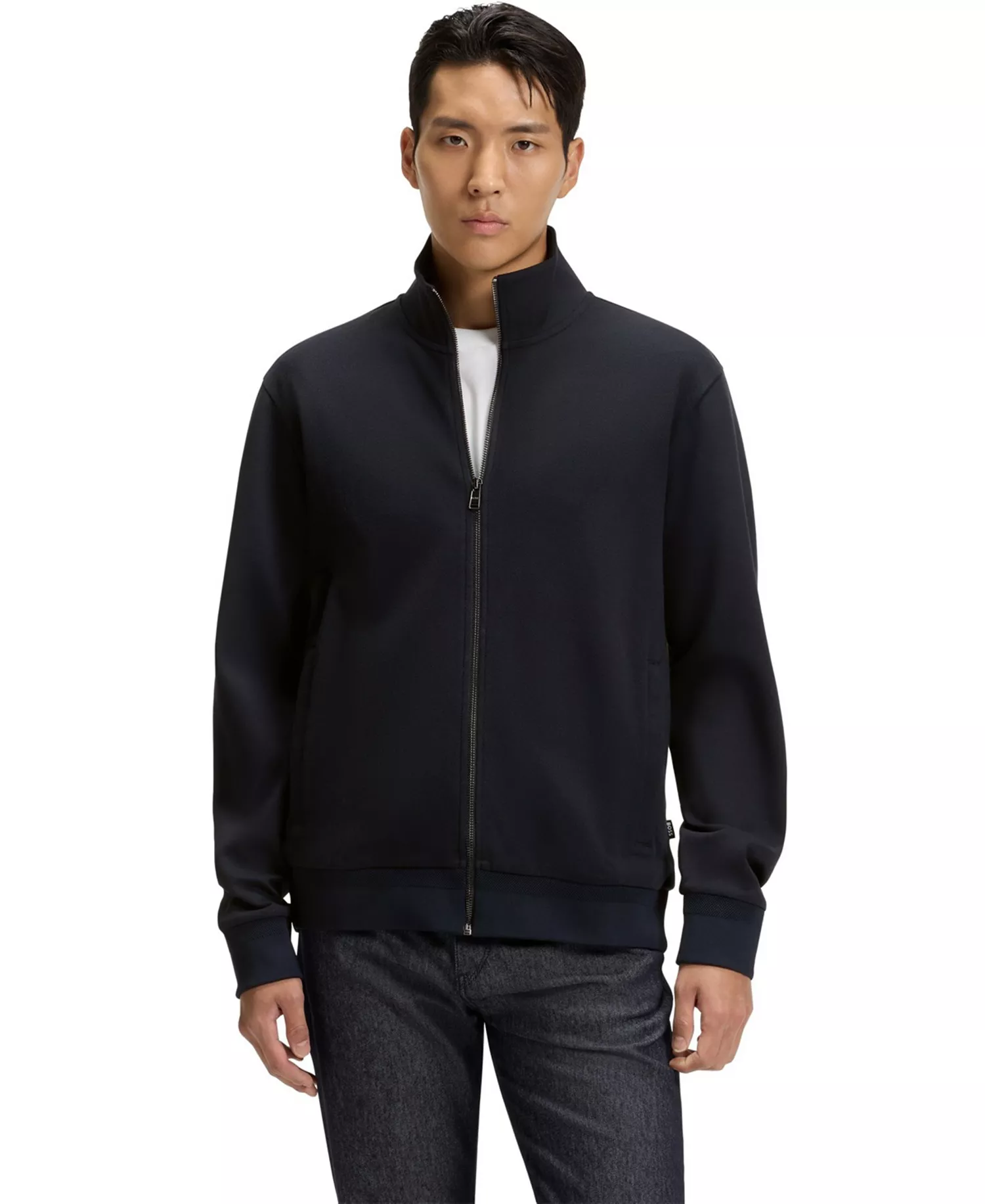 Men's Regular-Fit Zip-Up Sweatshirt - Dark Blue - L