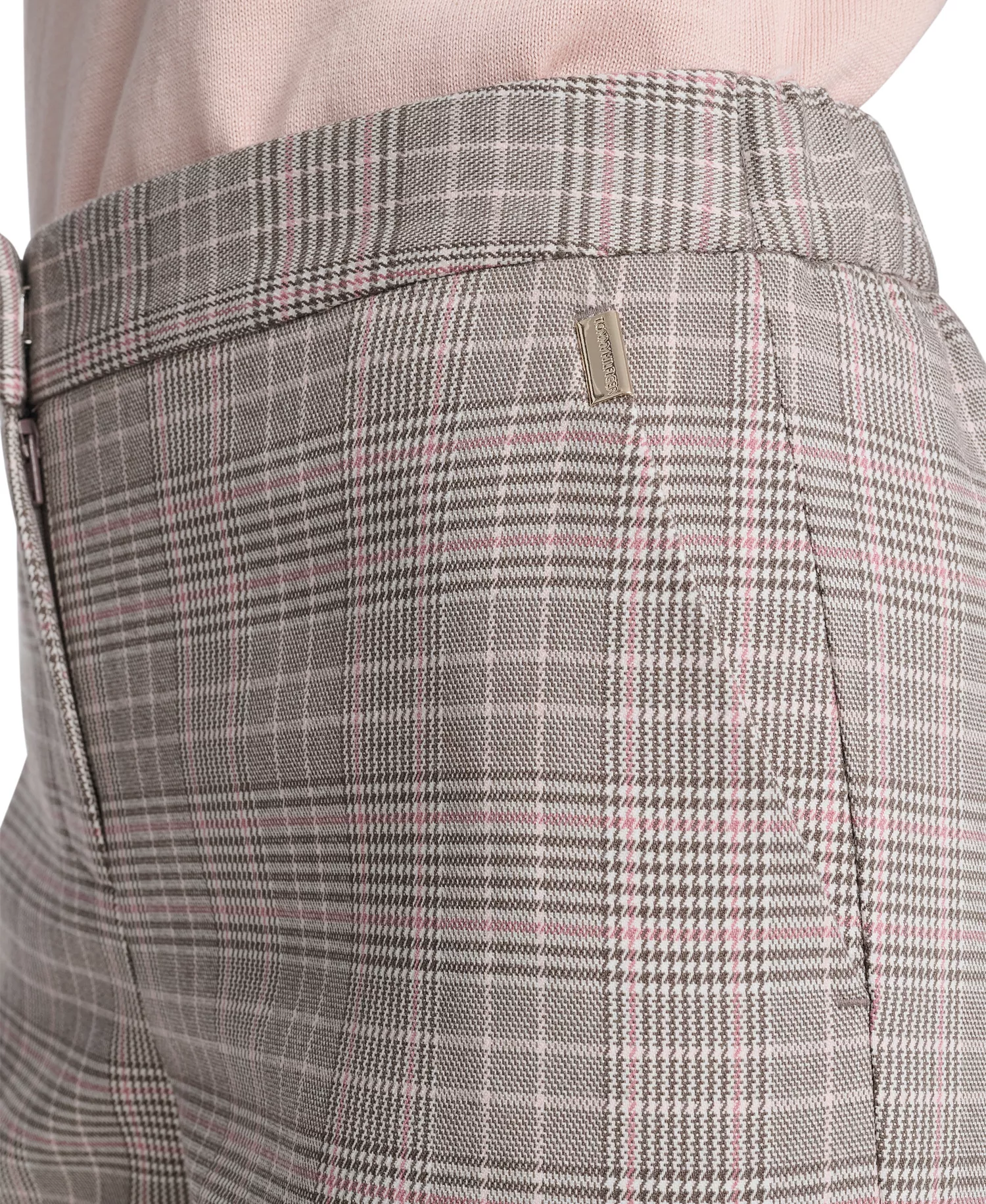 Women's Plaid Sloane Ankle Pants - Pale Pink Multi - 0