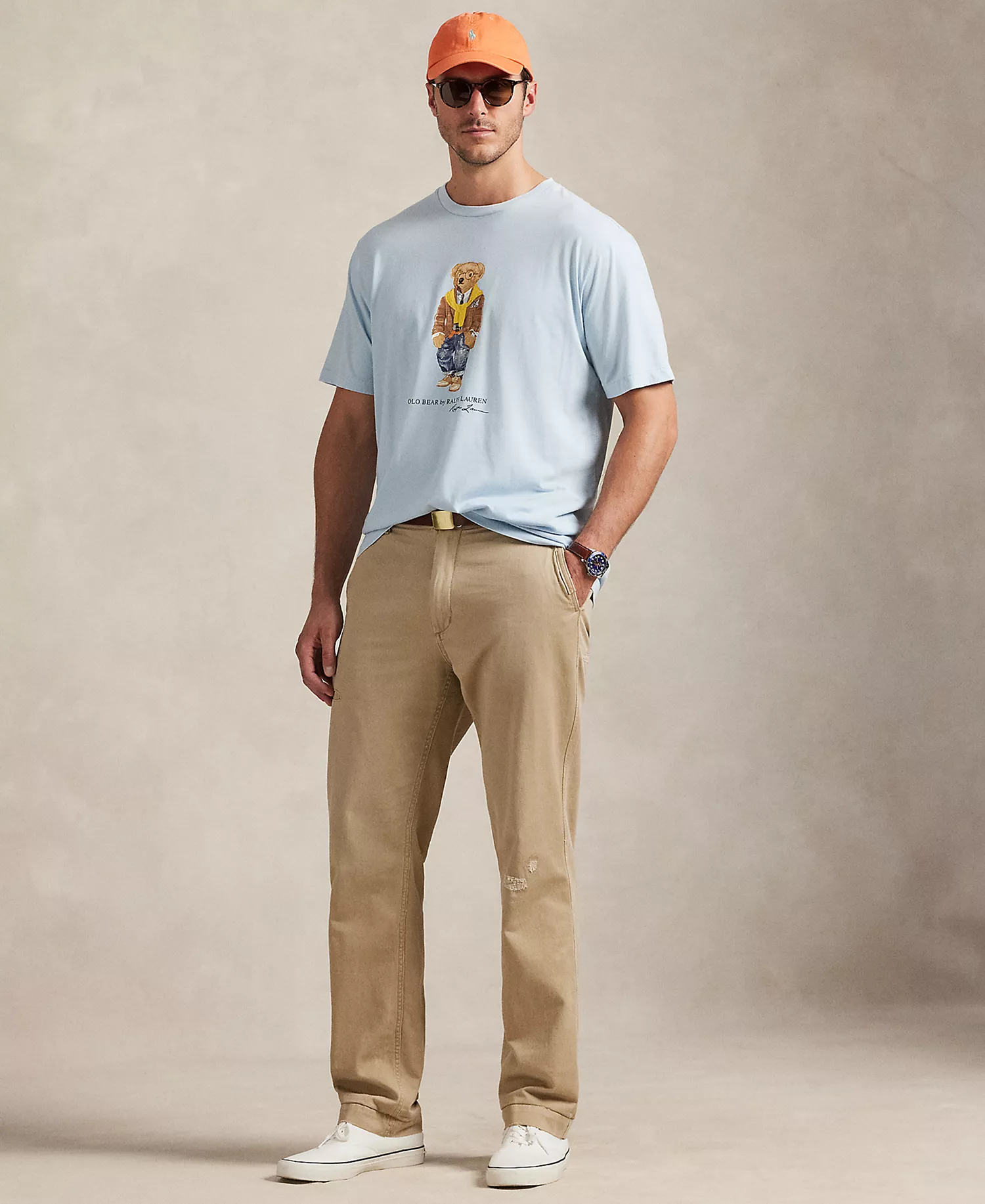 Men's Big & Tall Bear Printed Short Sleeves T-Shirt - Southport Blue/heritage Bear - 2LT