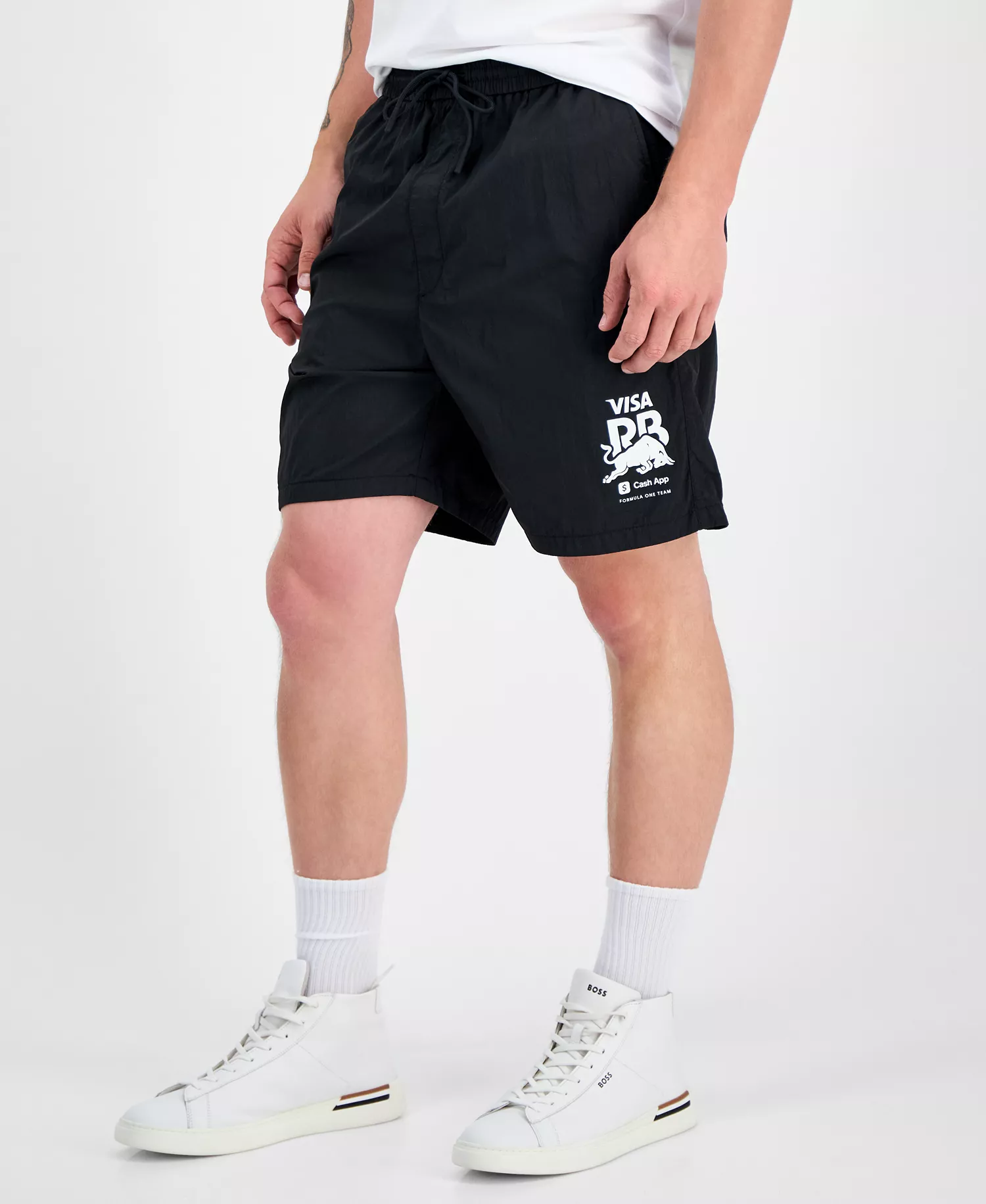 Men's Fanwear Relaxed Fit Drawstring 7.6" Shorts - Black - L