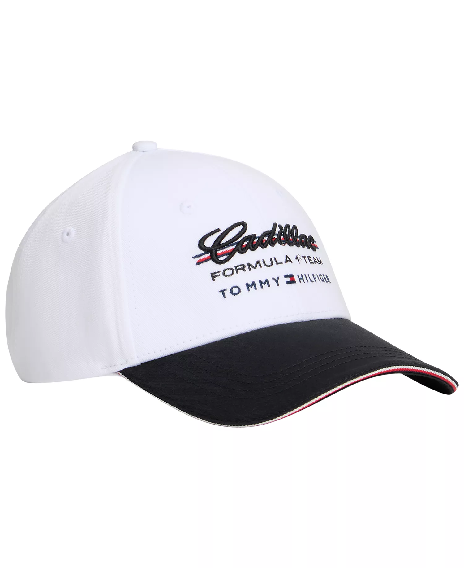 x Cadillac F1® Men's Script Baseball Cap - Optic White / Black - ONE SIZE