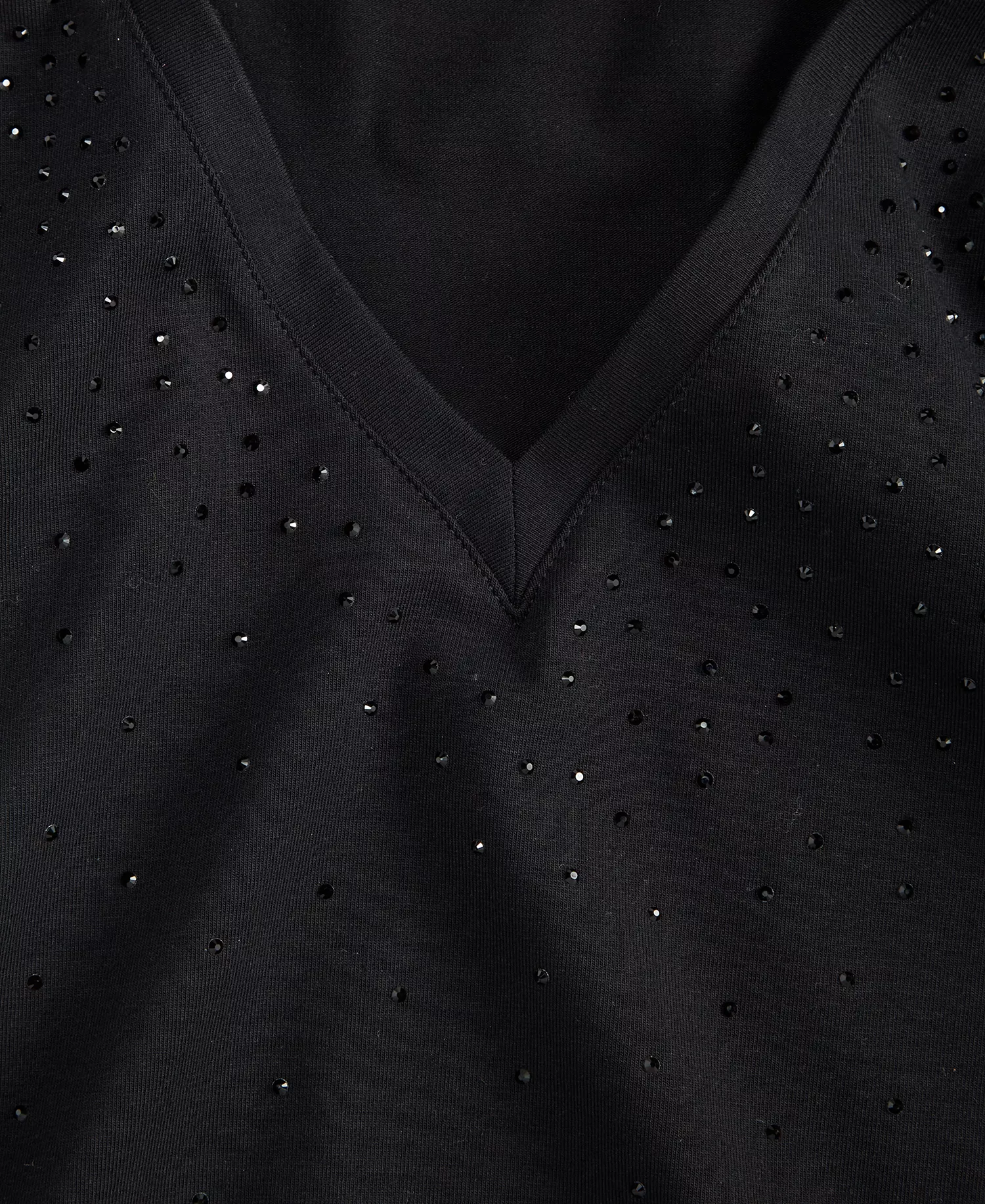 Plus Size V-Neck Rhinestone-Embellished Top, Macy's Exclusive - Deep Black - 0X