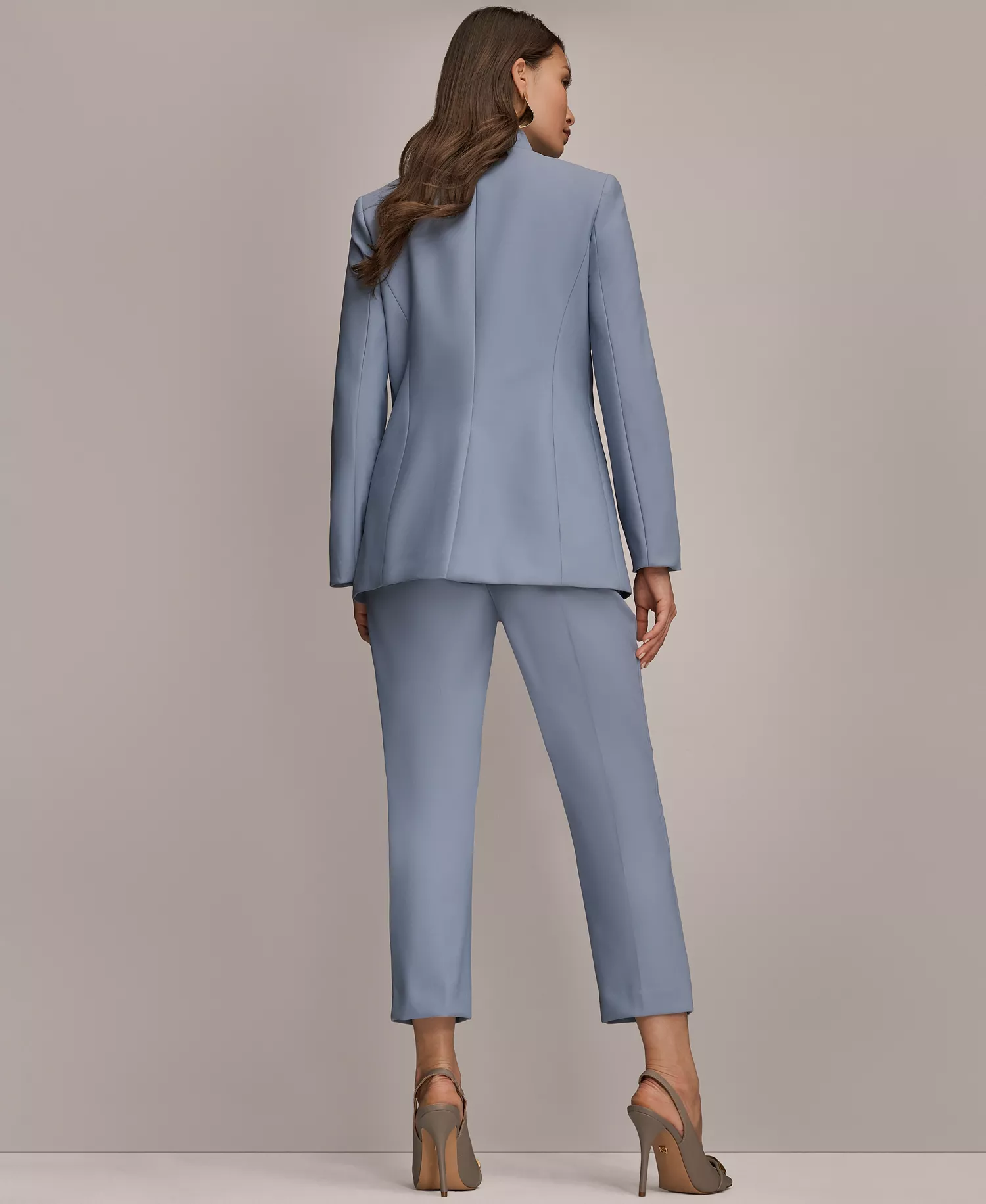 Women's Button Sleeve Blazer, Slim Ankle Pants and Sequin Camisole - Tempest - 0