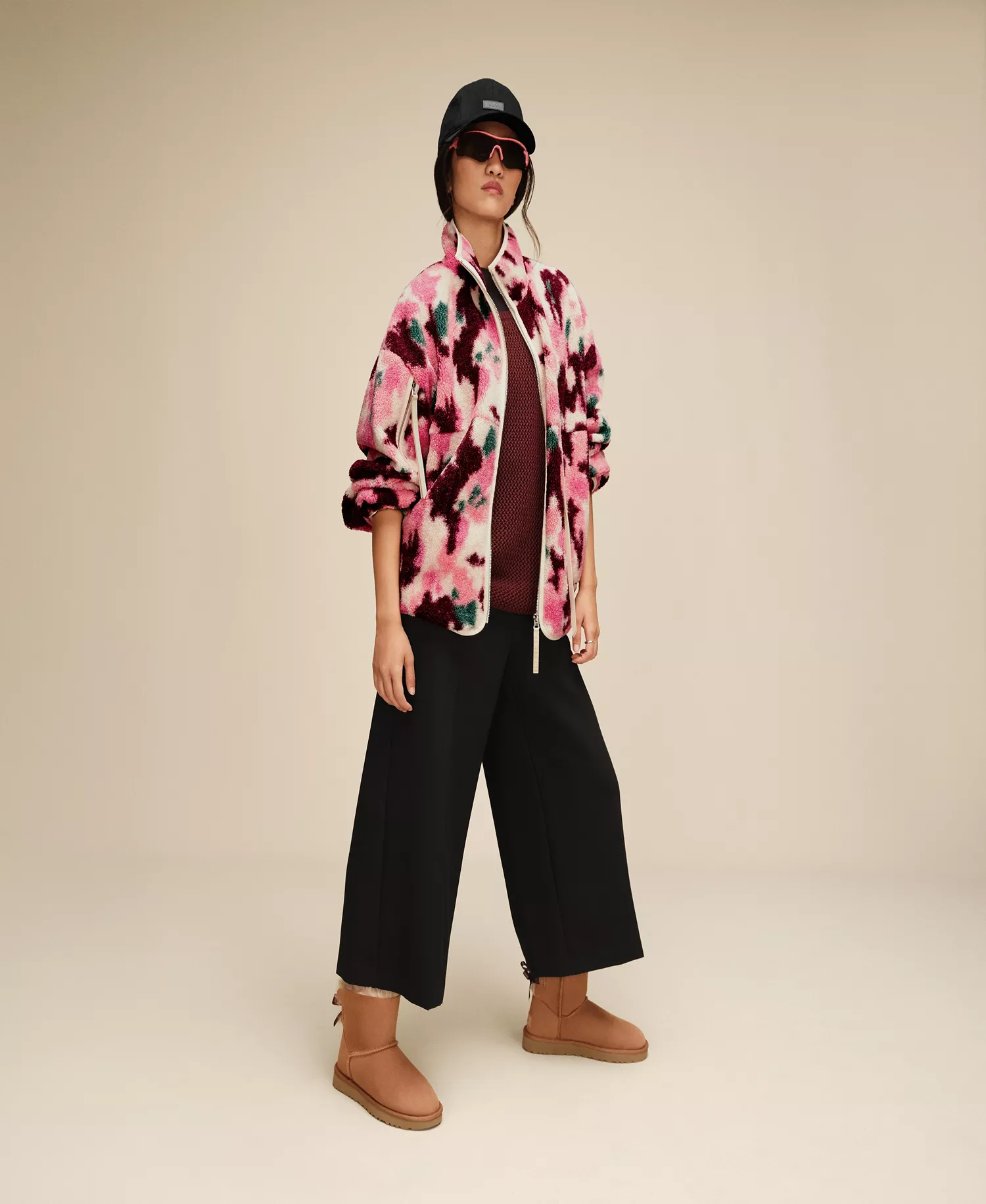 UGG Women's Full-Zip Plush Fleece Jacket - Abstract Multi - L