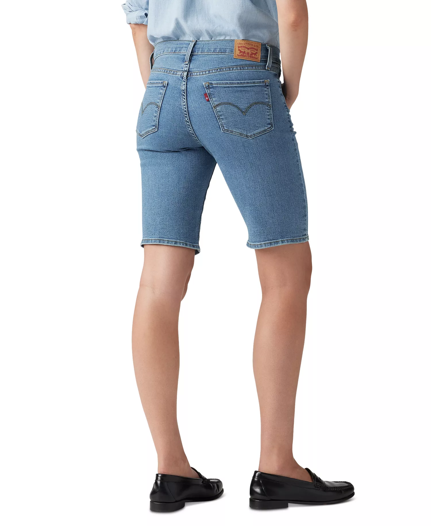 Women's Mid-Rise Shaping Bermuda Shorts - Camp Denim - 24