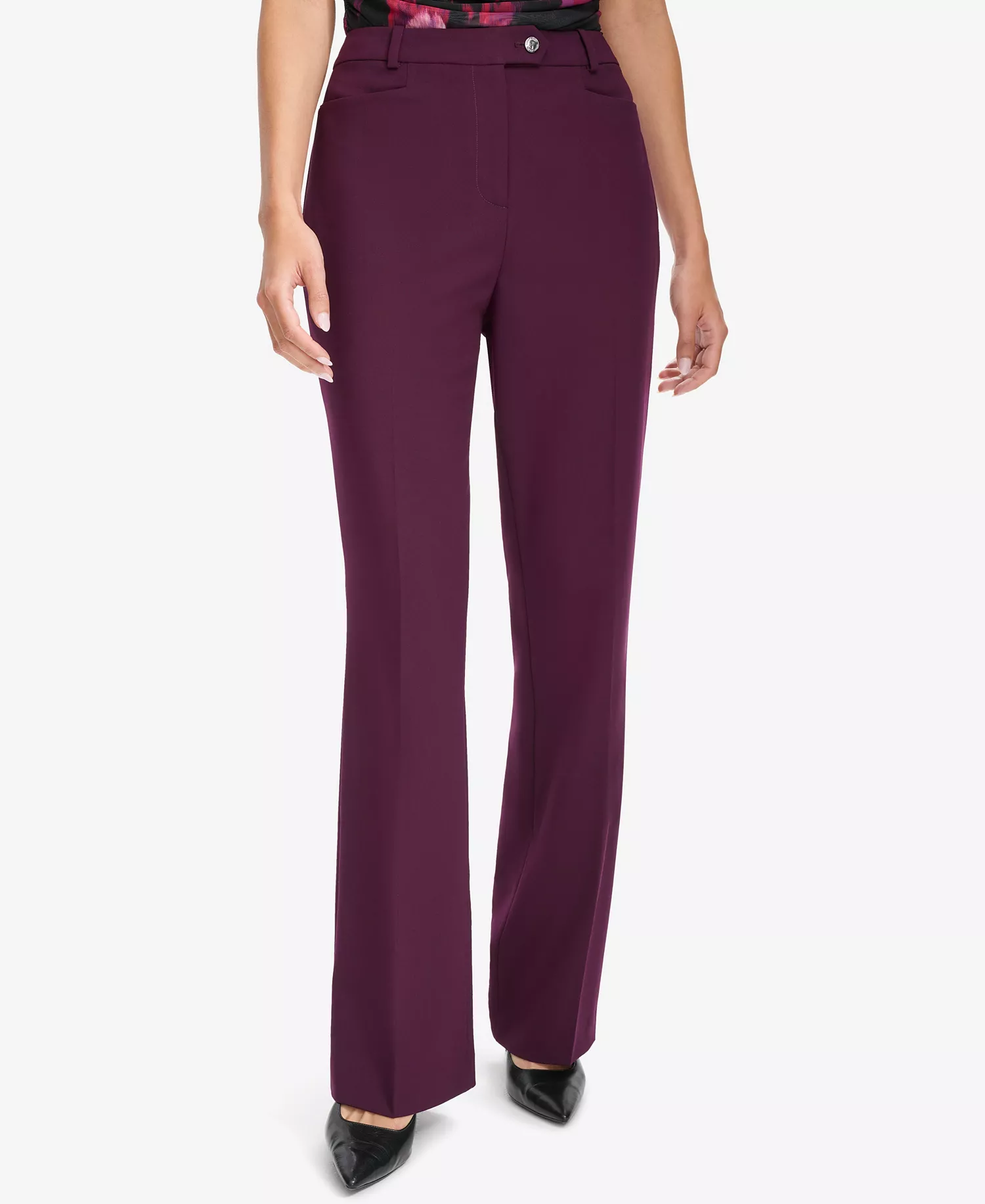 Women's Modern Fit High-Rise Pants - Aubergine - 10