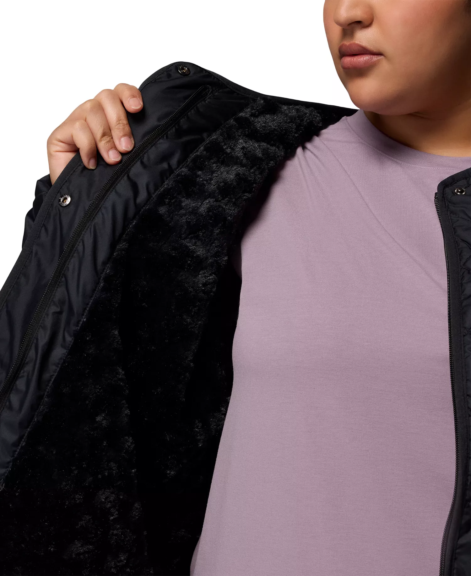 Plus Size Copper Crest Collarless Jacket - Black - 1X