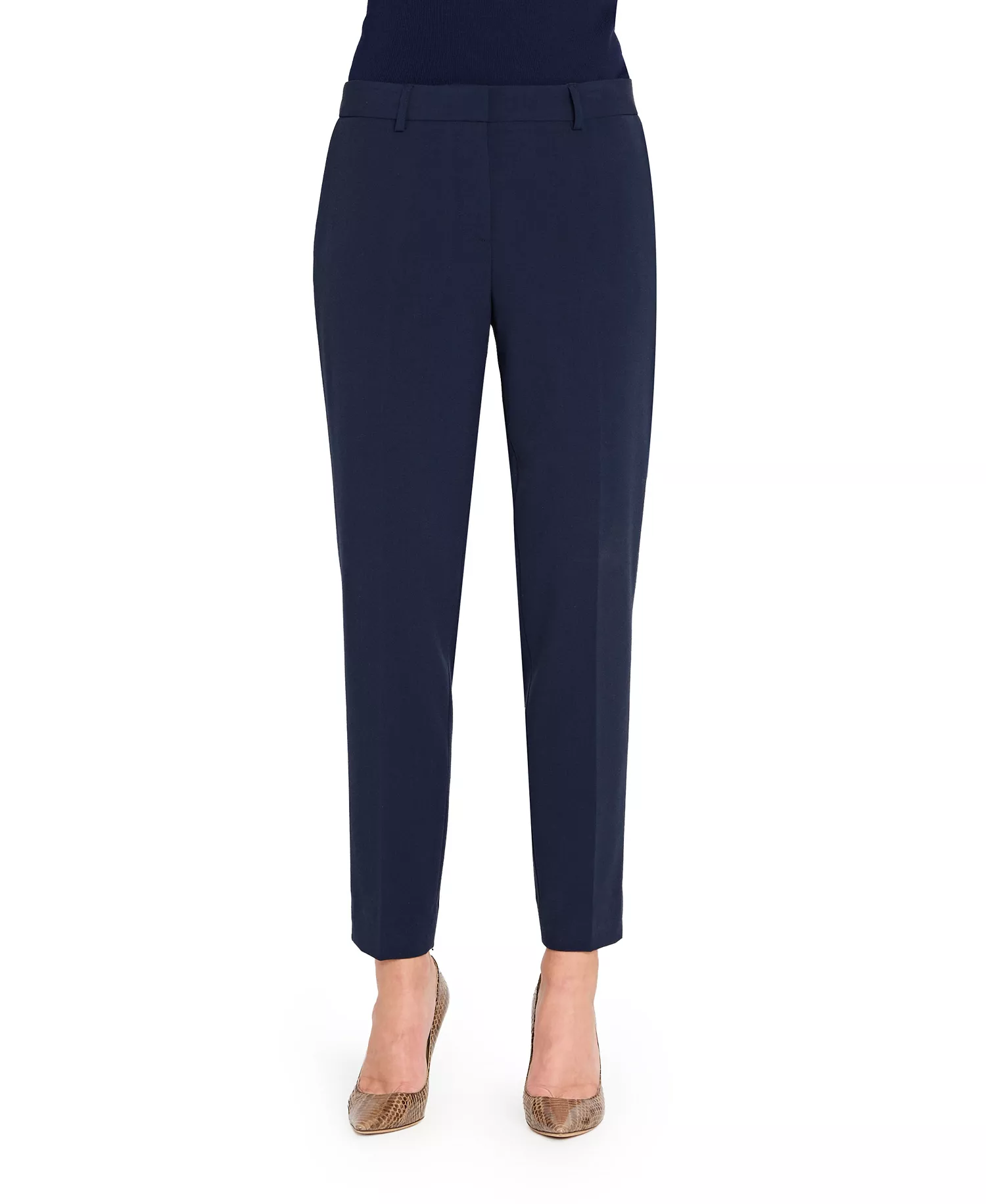 Petite Classic Mid Rise Pants - New Navy - 10P