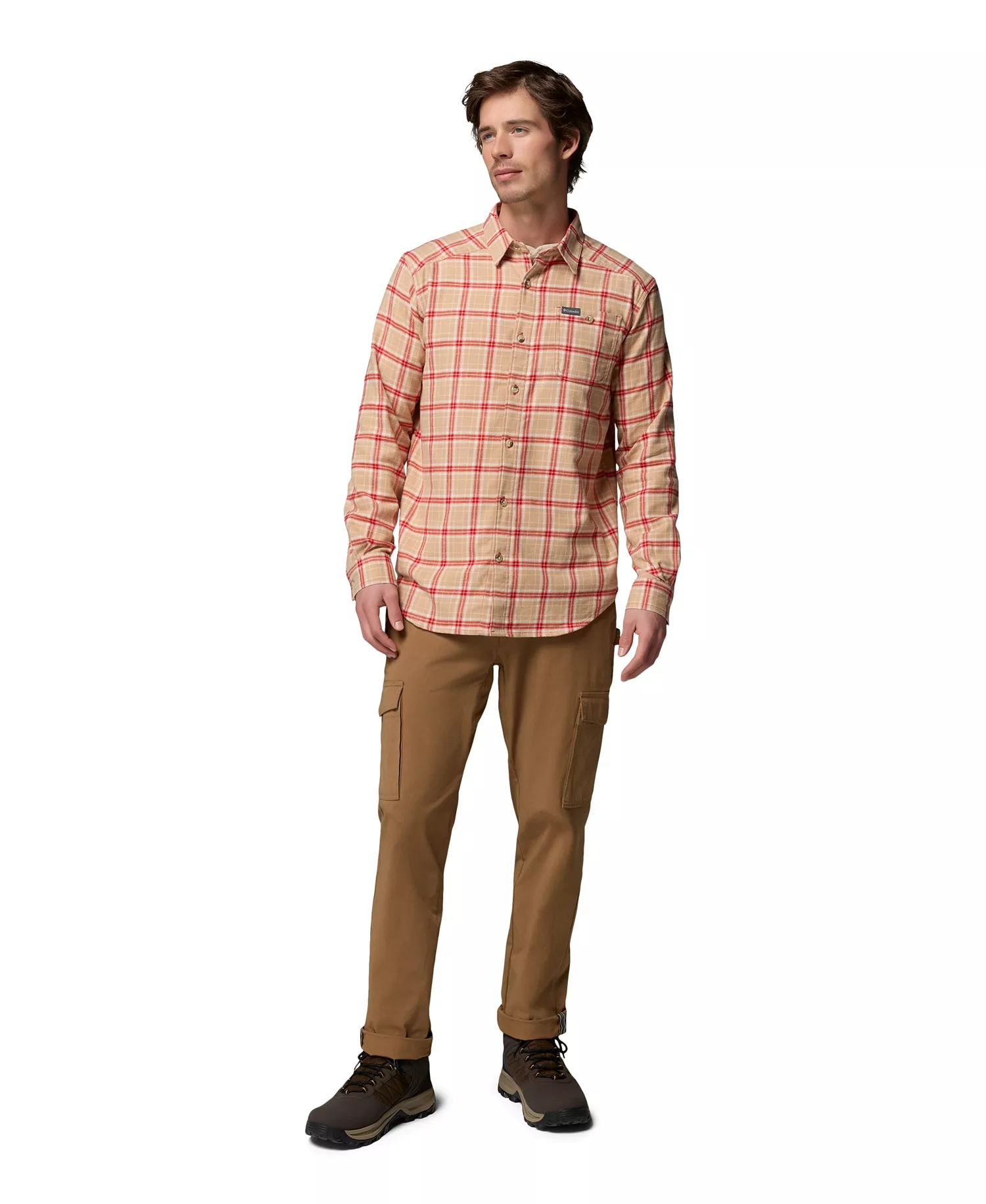 Men's Cornell Woods Flannel Long-Sleeve Shirt - Mountain Red - M