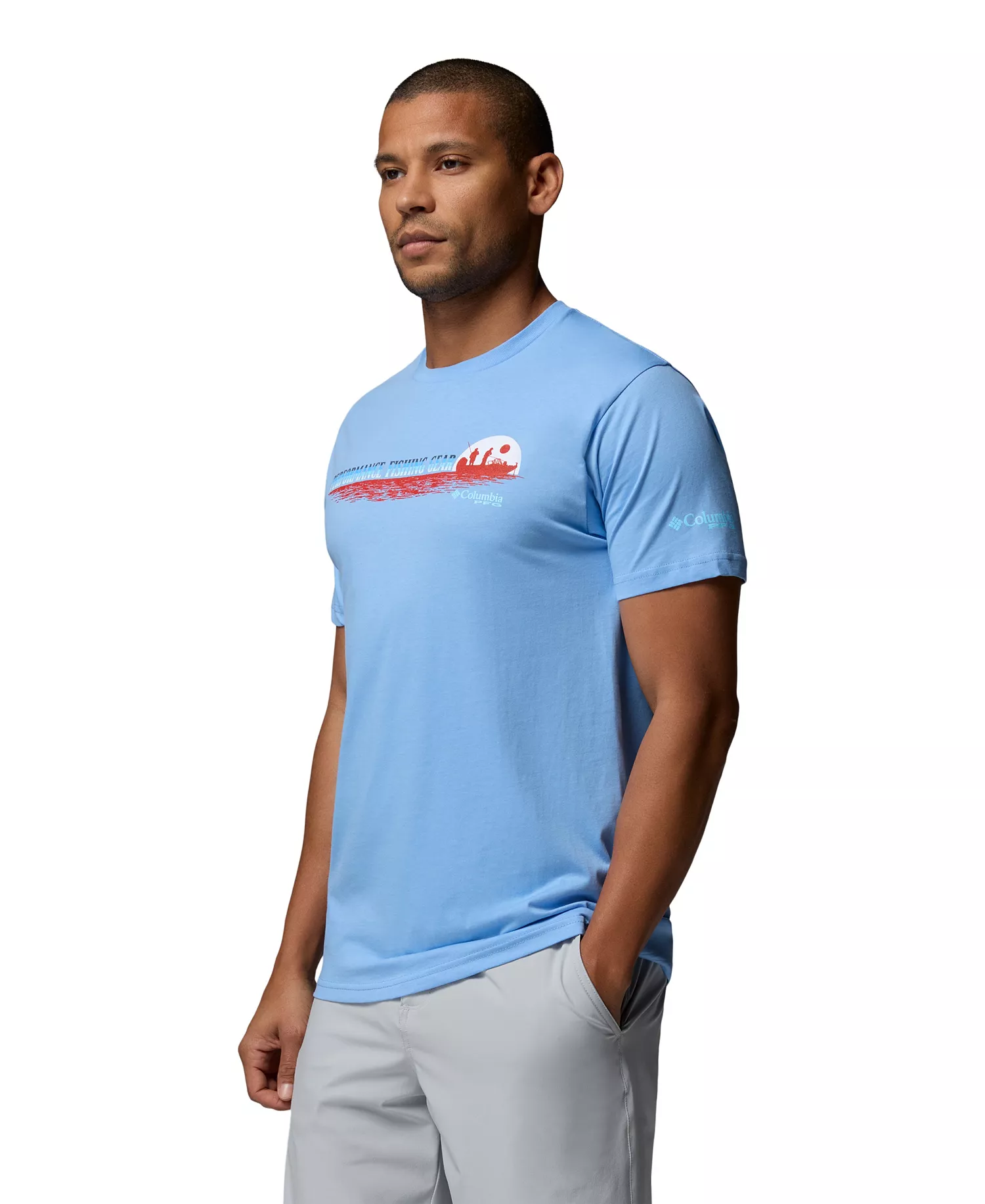 Men's PFG Elliot Graphic T-Shirt - Light Blue - L