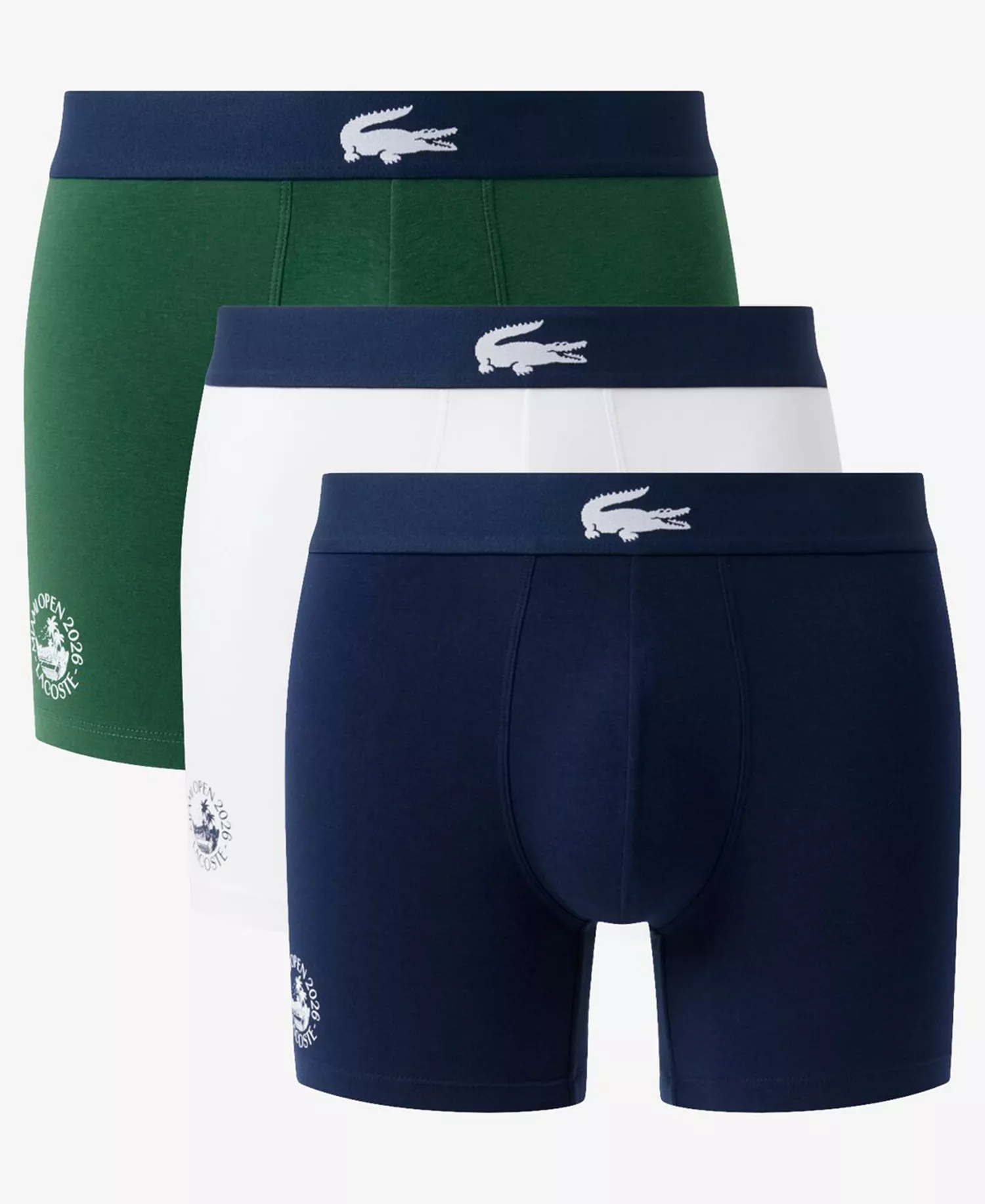 Men's Miami Regular-Fit Open Boxer Briefs, 3-Pack - Navy/White/Green - L