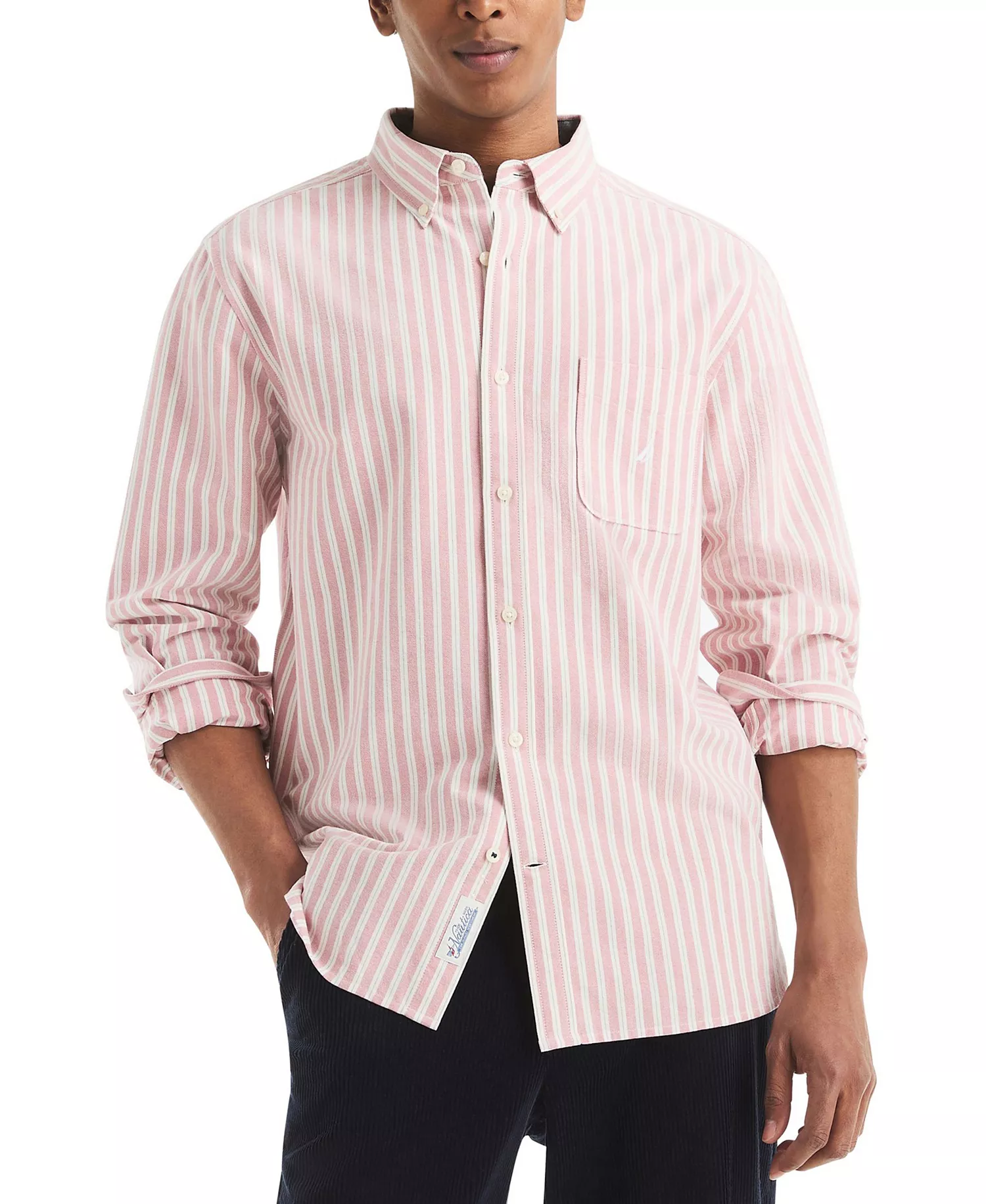Men's Pique Double Knit Long-Sleeve Shirt - Coral Cape - 2XL
