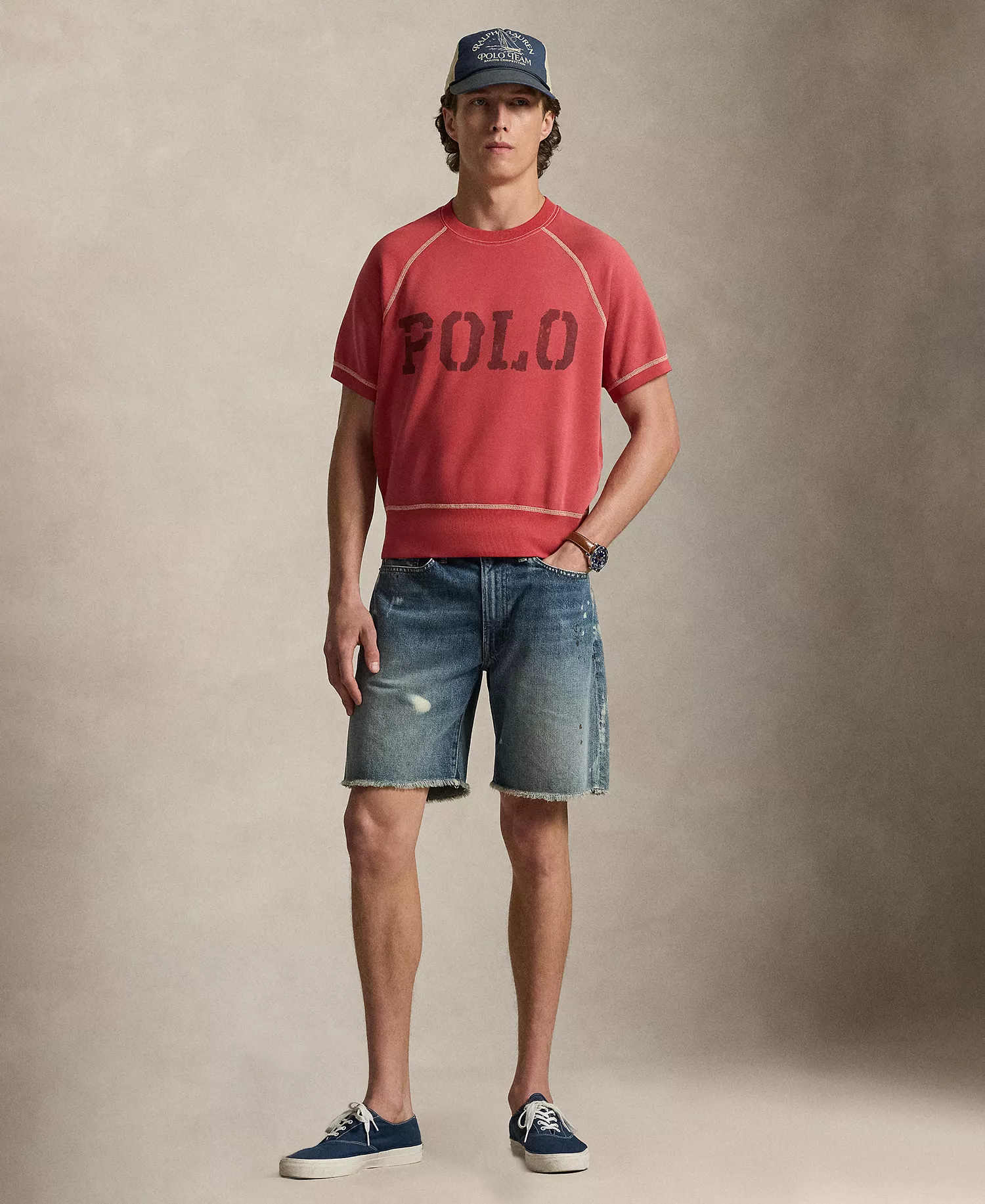 Men's Logo Print Sweatshirt - Sunrise Red - 2XL