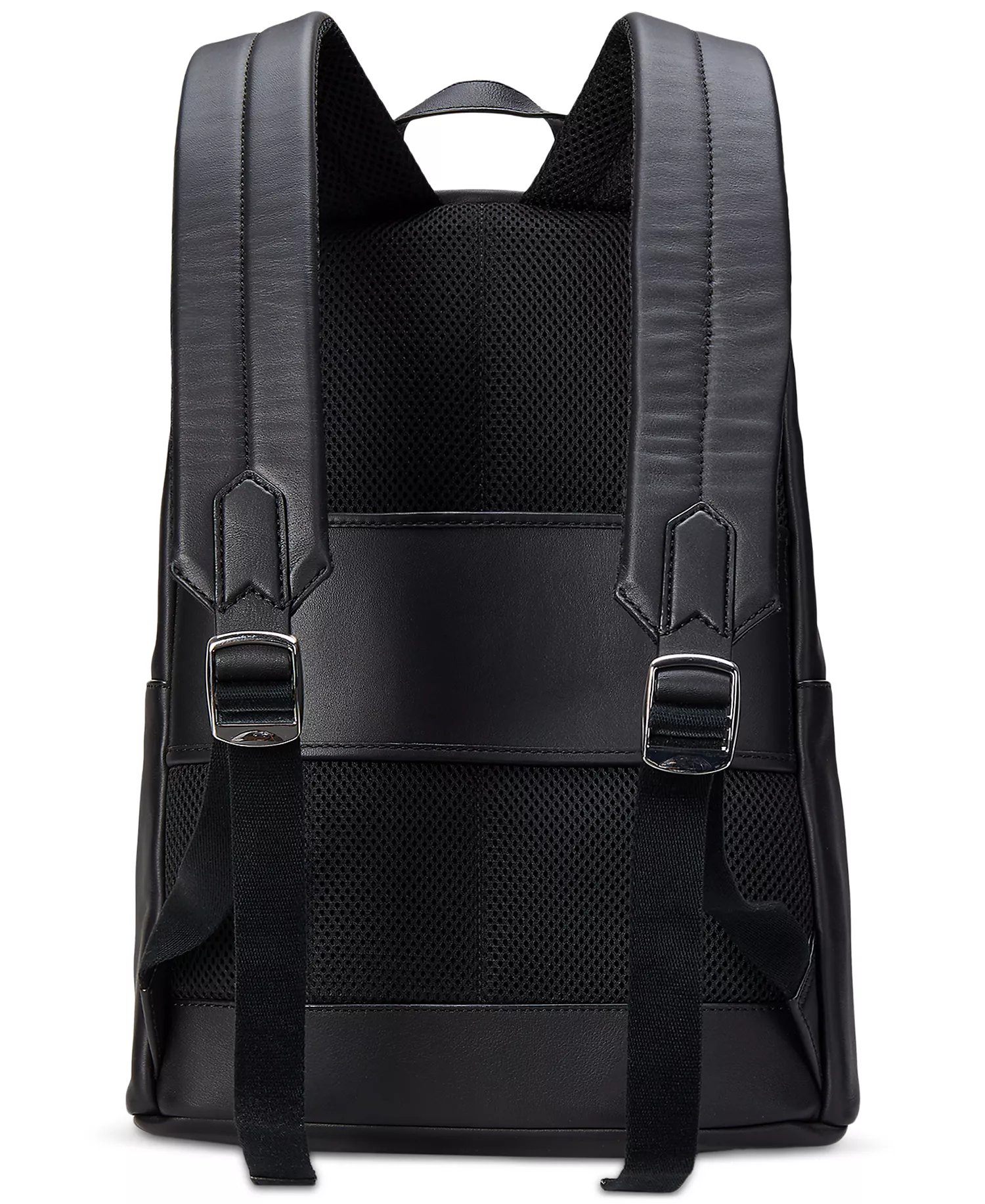 Men's Smooth Leather Backpack - Black - No Size