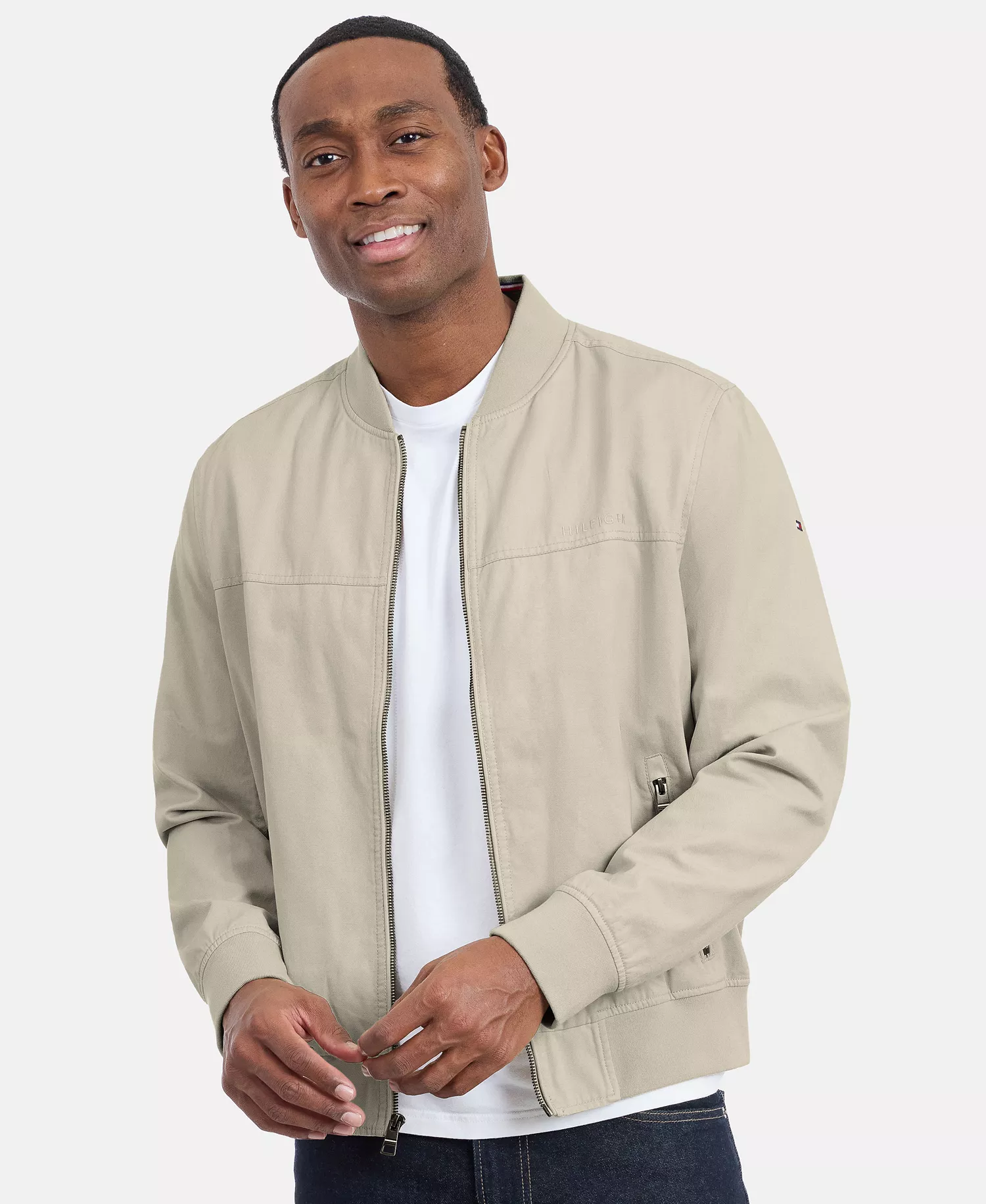 Men's Collared Bomber Jacket - Camel - 2XL