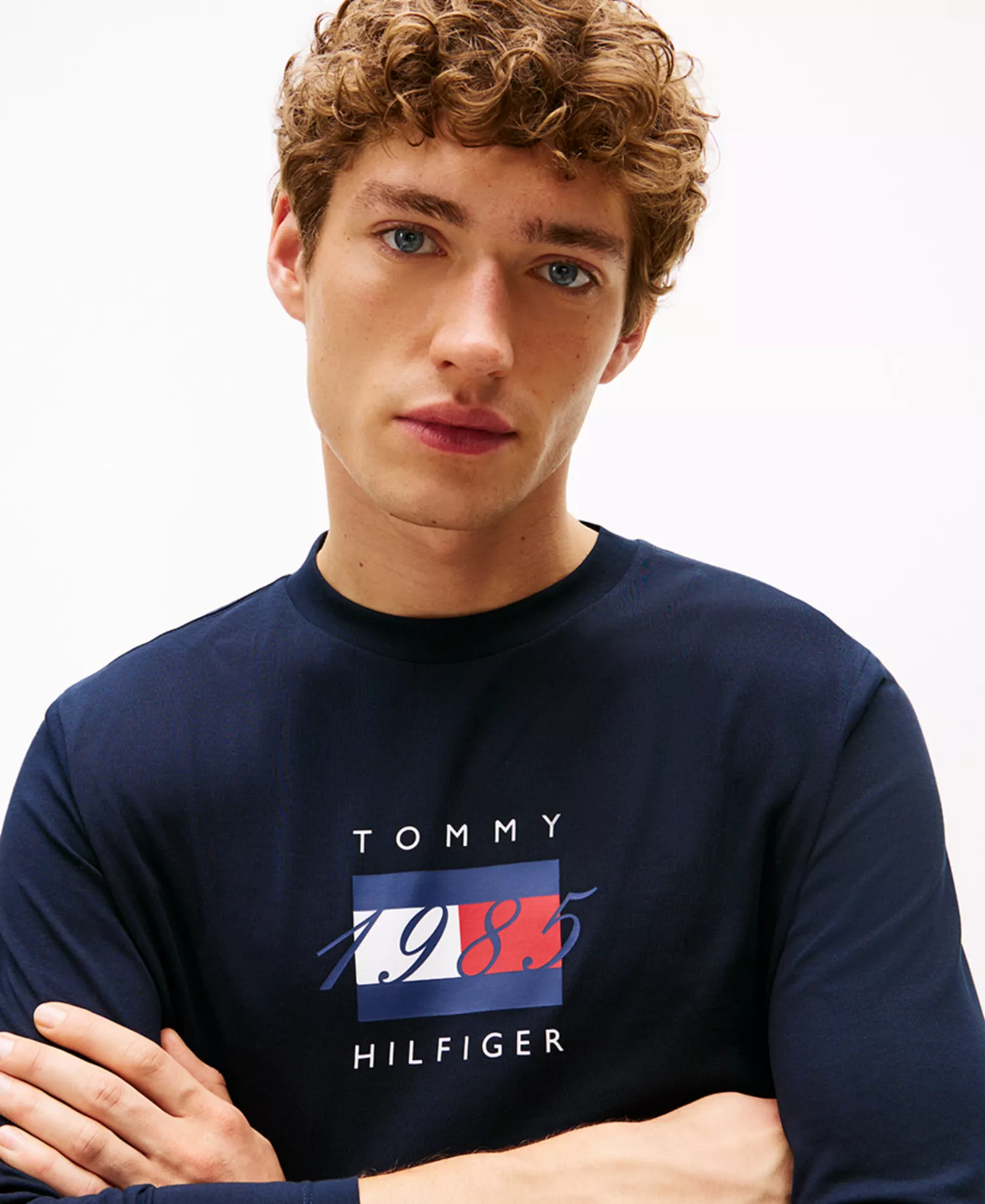 Men's Linear Flag Graphic Long-Sleeve T-Shirt - Desert Sky - XXL