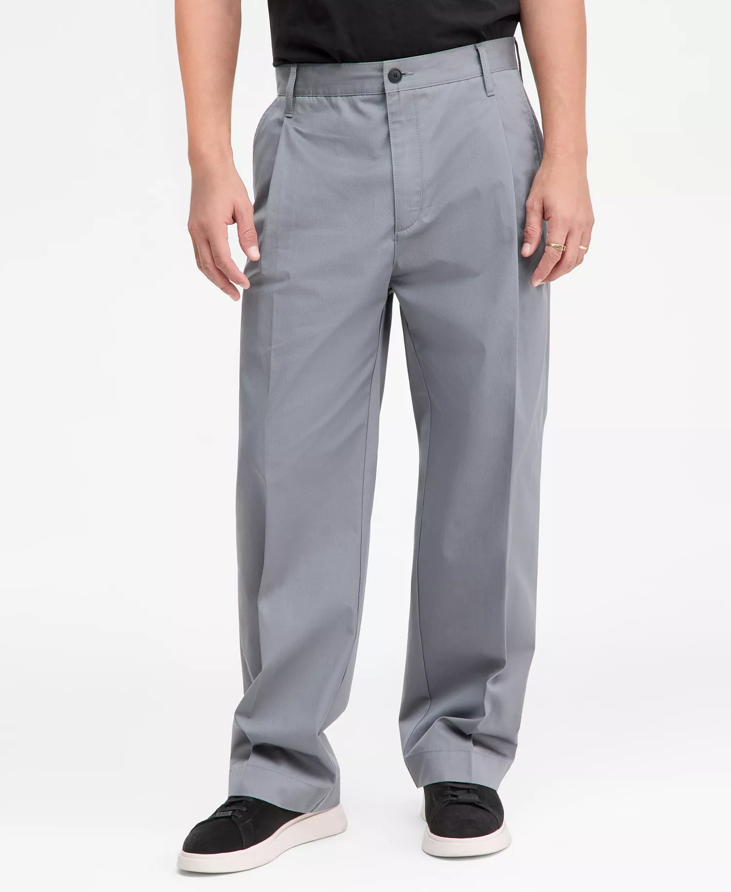 Roy Regular Fit Pleated Trousers - medium gray - 2XL