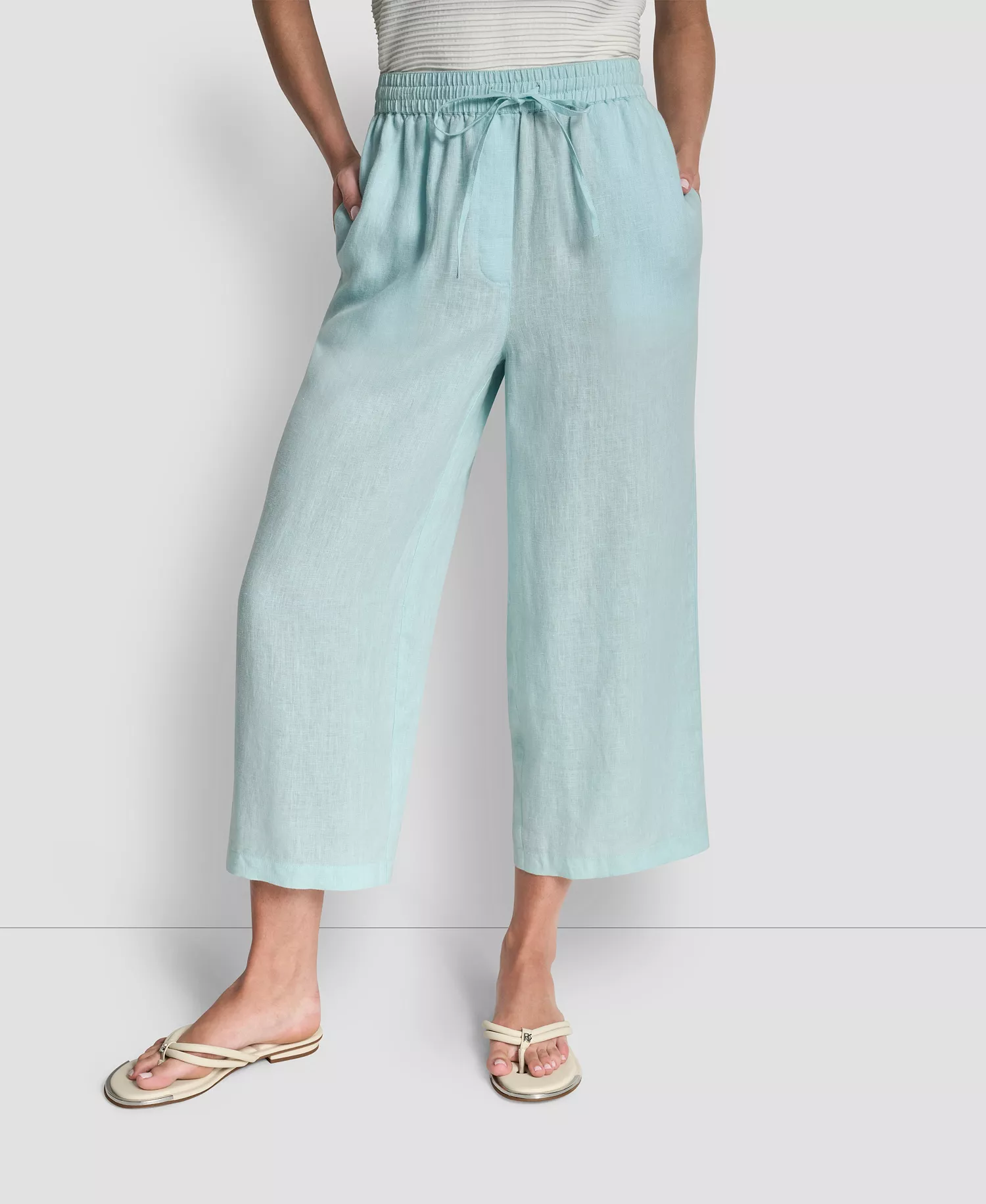 Women's Pull-On Wide-Leg Pants - Aqua - L