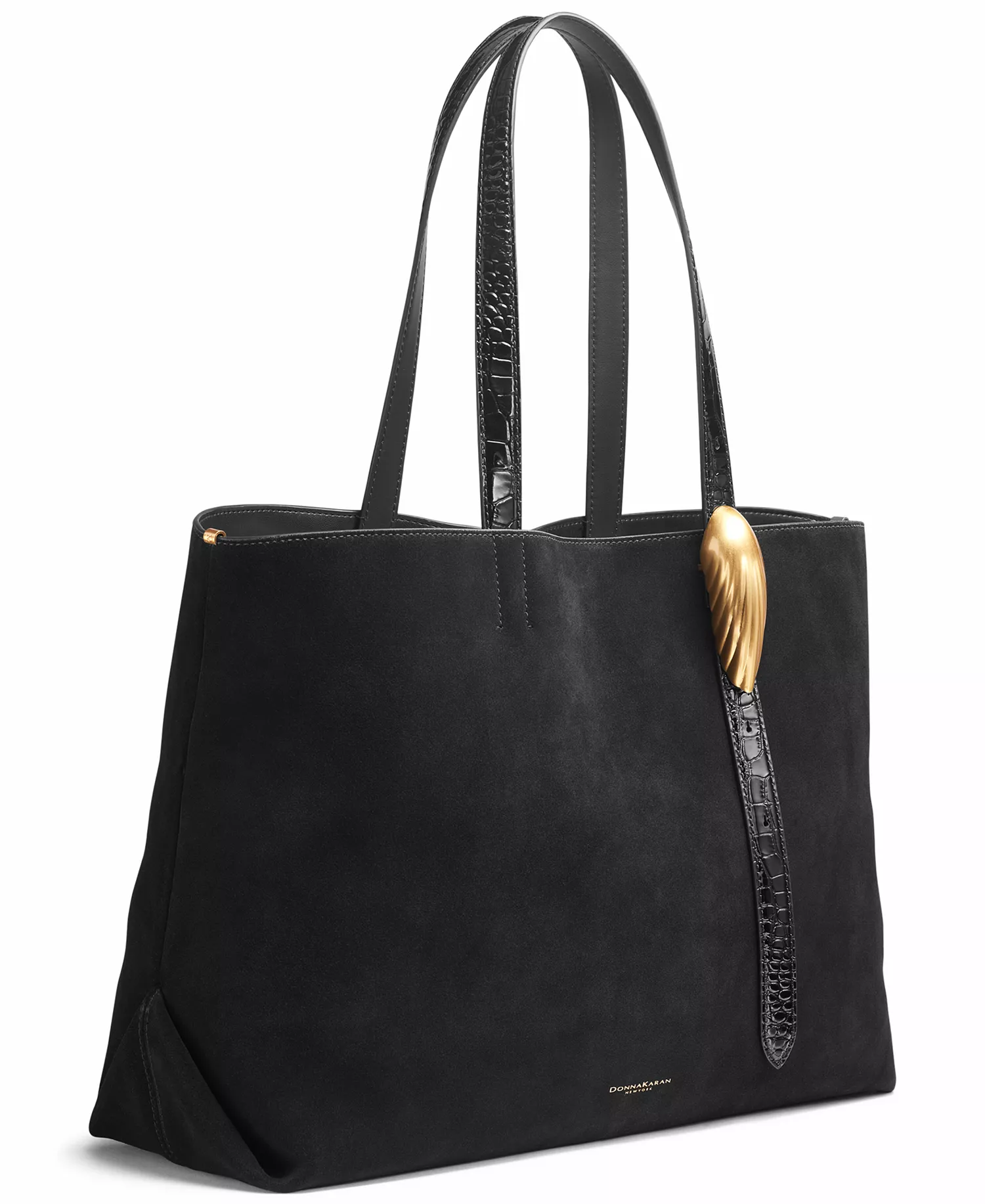 Women's Georgette Extra-Large Tote Bag - Black/gold - NO SIZE