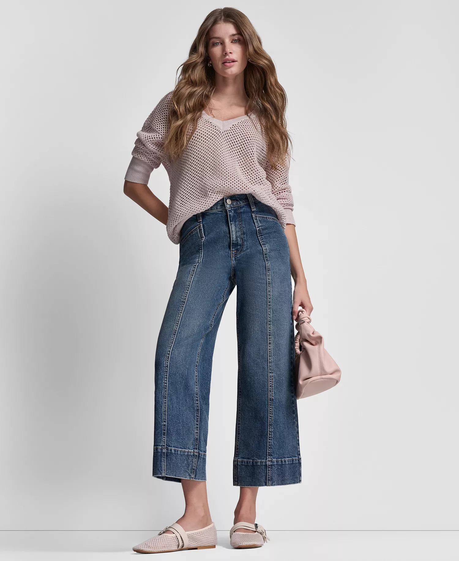 Women's High Rise Cropped Wide Leg Utility Jeans - Richmond - 24