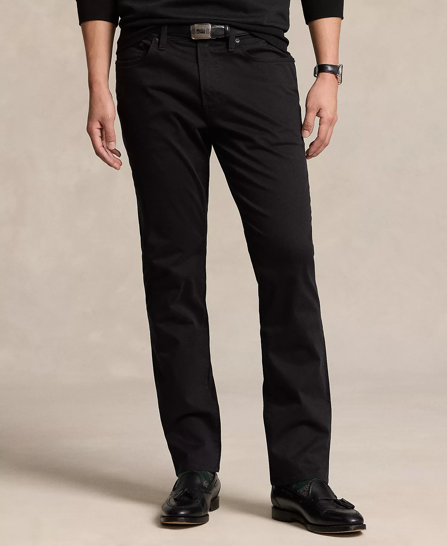 Men's Varick Slim Straight Stretch Sateen Pants - Black - 30 - 30