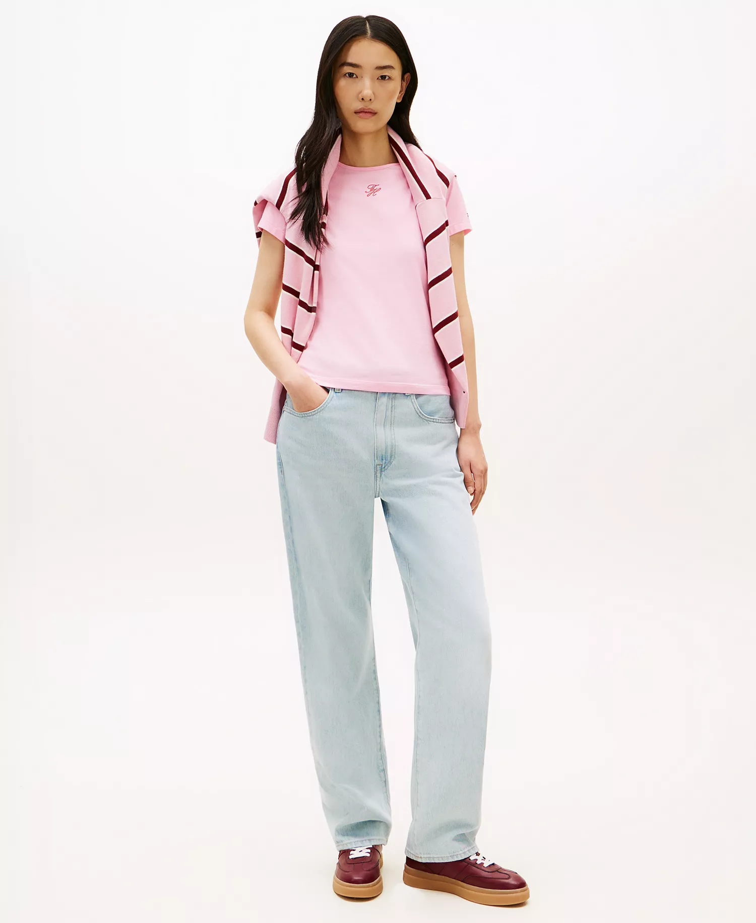 Women's TH Script Slim-Fit T-Shirt - Classic Pink - L