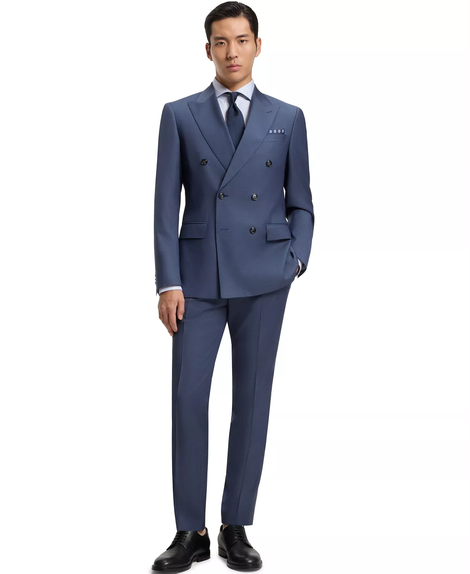 Men's Cotton Twill Slim-Fit Dress Shirt - Open Blue - 14.5