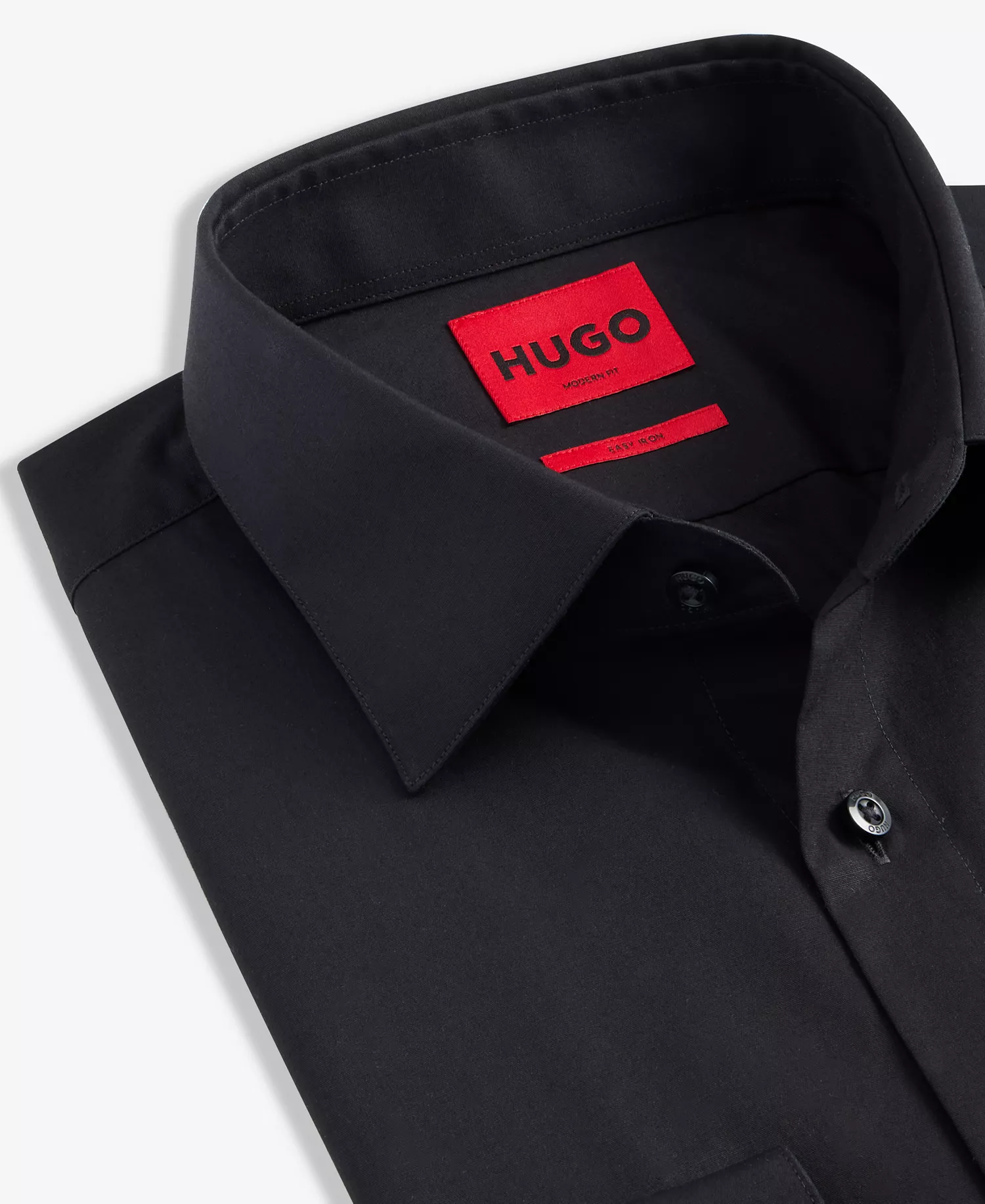 Hugo Boss Men's Valerio Long Sleeve Button-Front Geo Print Shirt - Black - 14.5