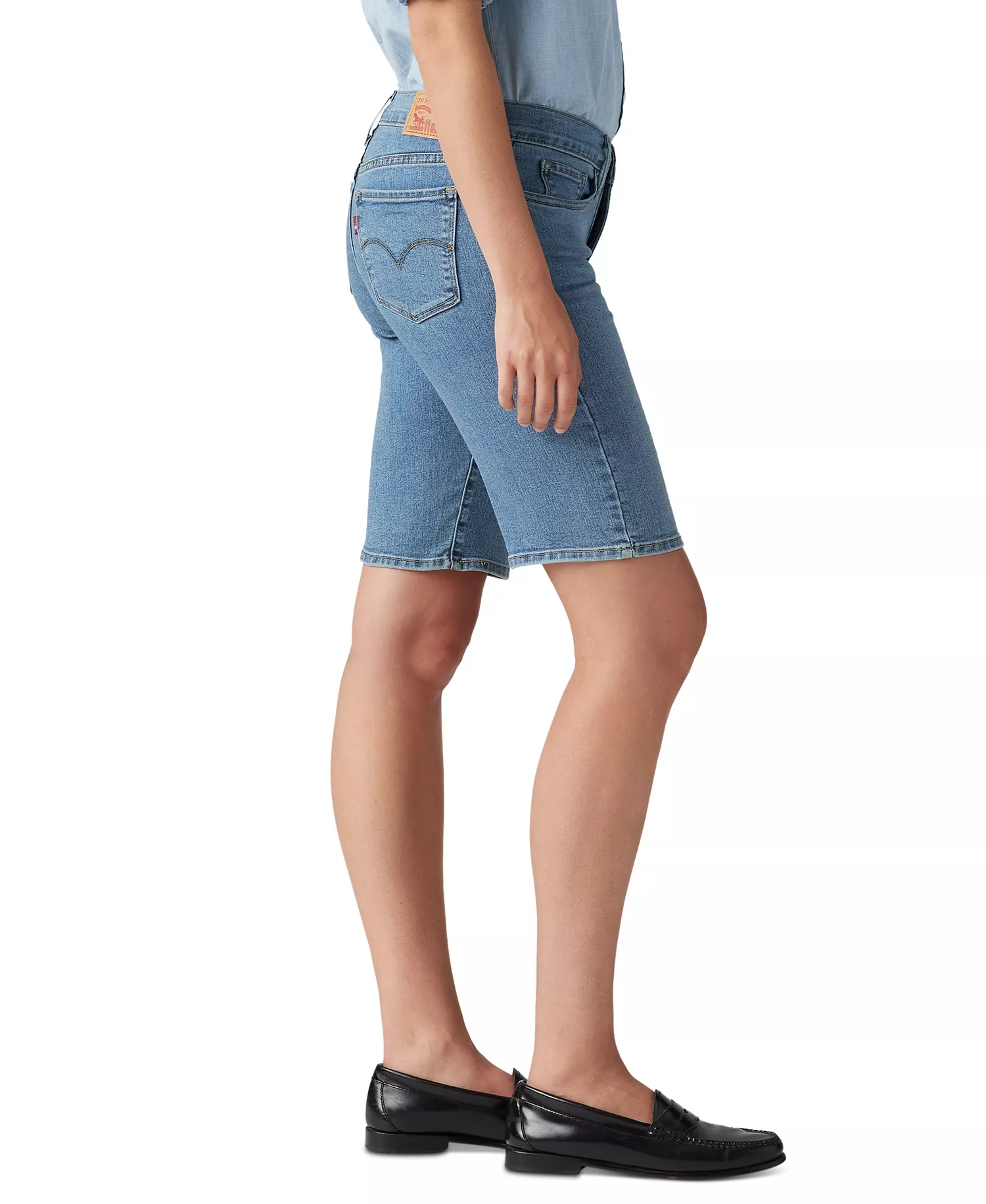 Women's Mid-Rise Shaping Bermuda Shorts - Camp Denim - 24