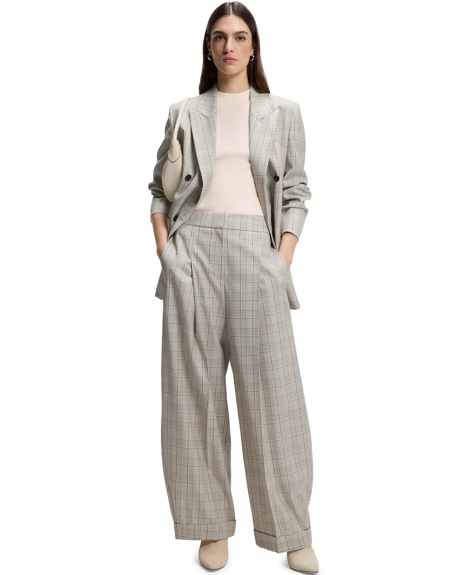 BOSS by Women's Stretch Wool Oversized-Fit Pants - Open - 0