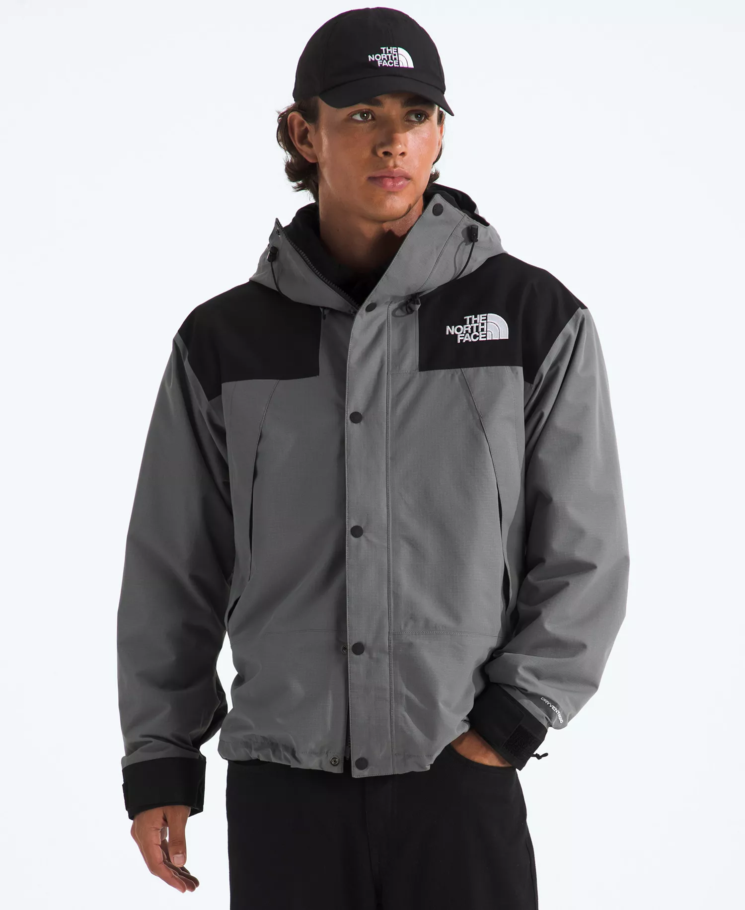 Men's Dryvent Mono Mountain Hooded Jacket - Smoked Pearl/tnf Black - 2XL