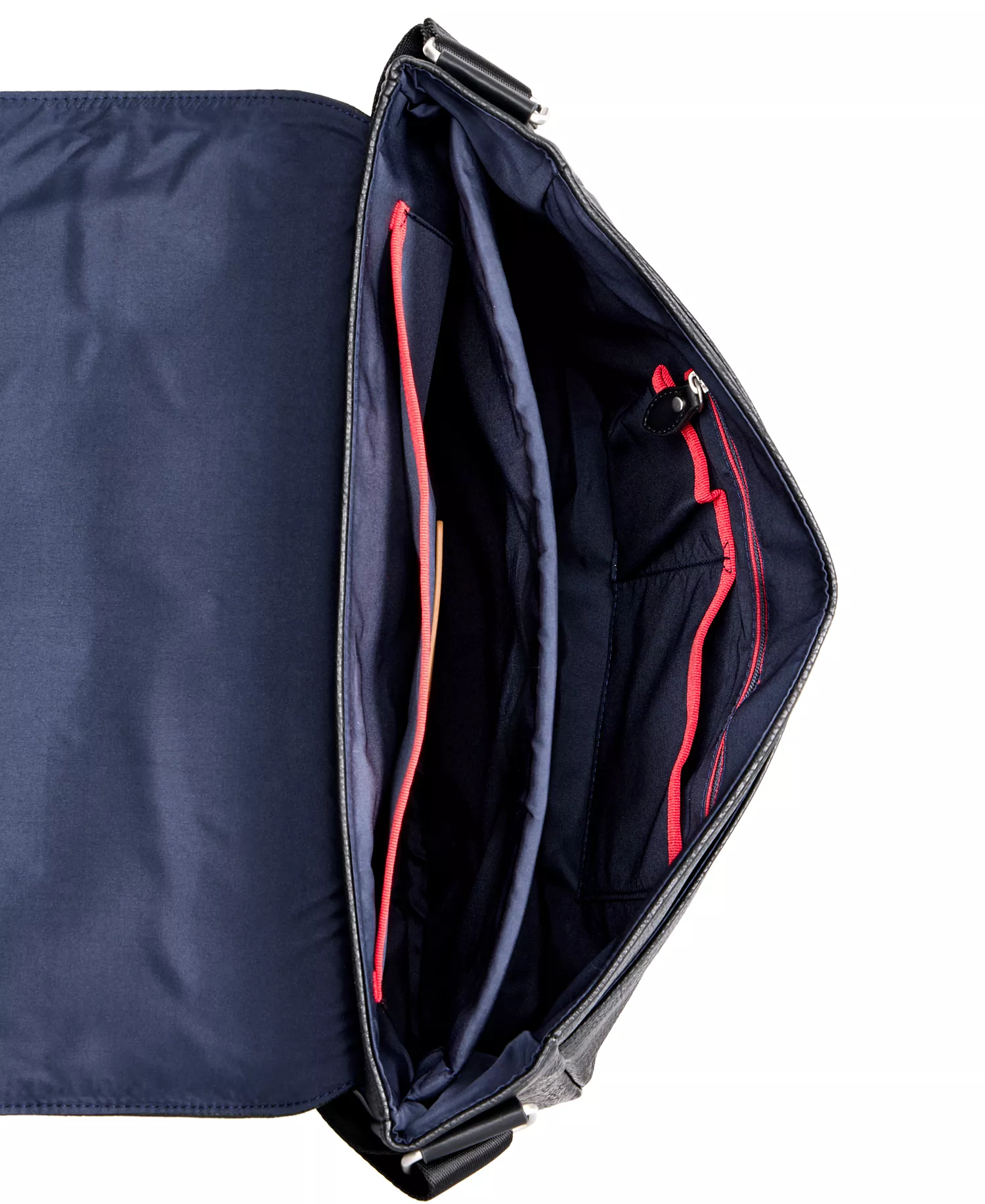 Men's Pebble Faux-Leather Leo Messenger Bag - Black - No Size